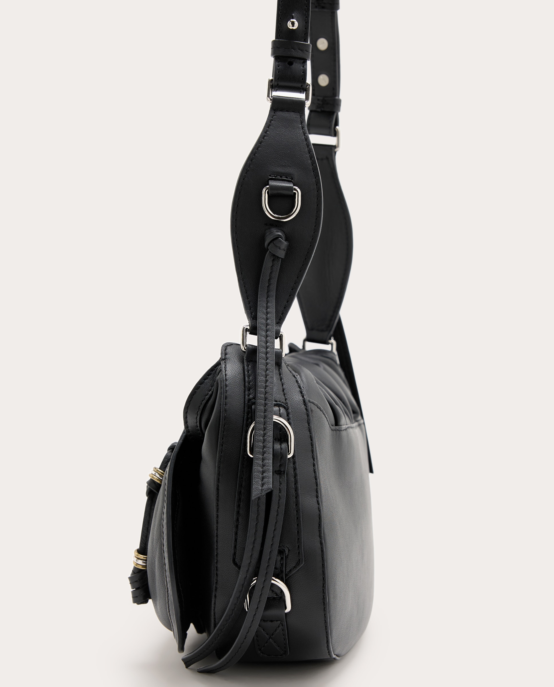 Bolso de hombro Bolton de piel - Negro Negro-5