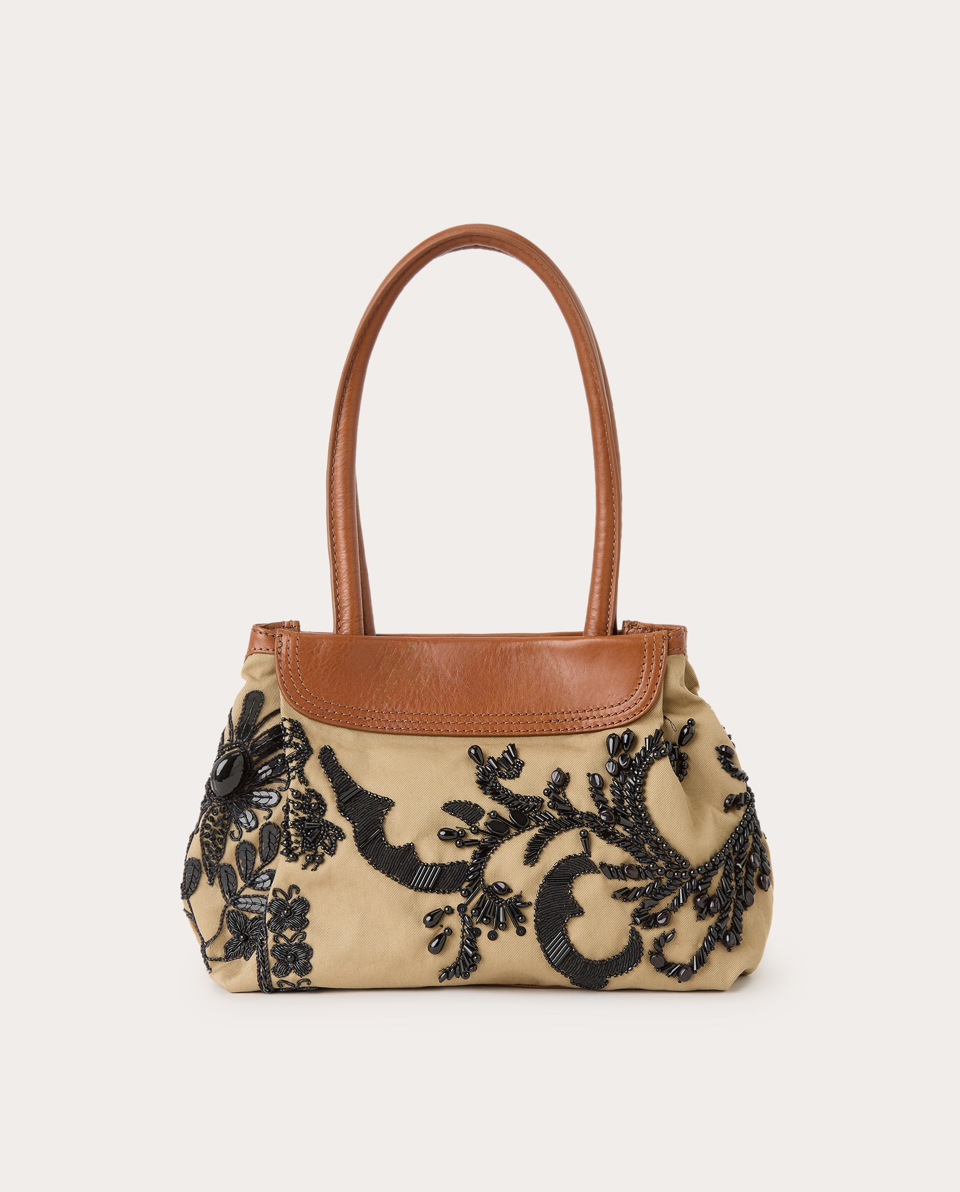 Bolso de mano bordado - Camel Camel-2