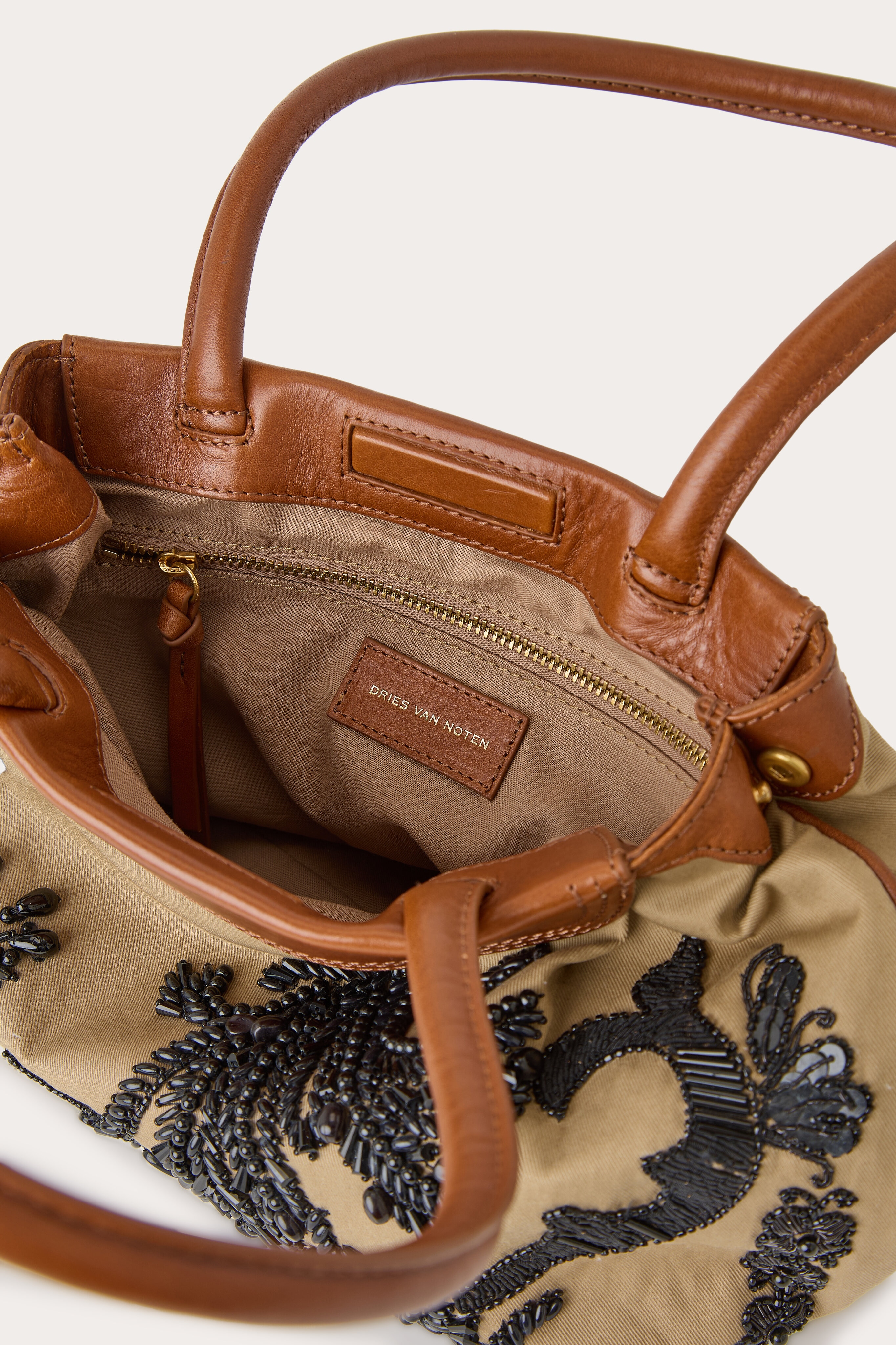 Bolso de mano bordado - Camel Camel-5