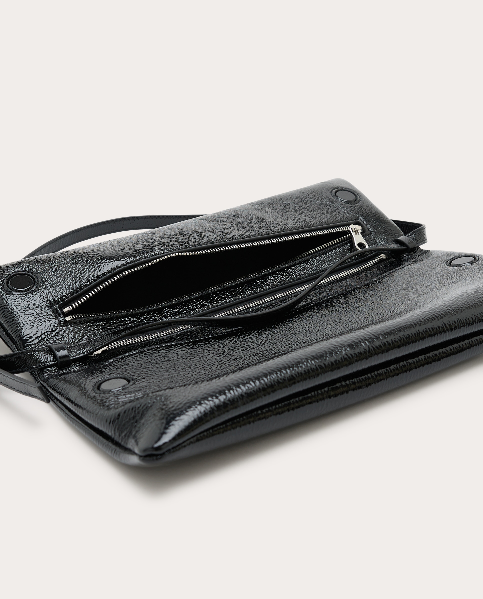 Bolso de mano Cuff de piel - Negro Negro-4