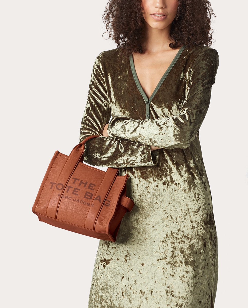 Mala Shopper Traveler Mini em Pele Castanho-claro-2