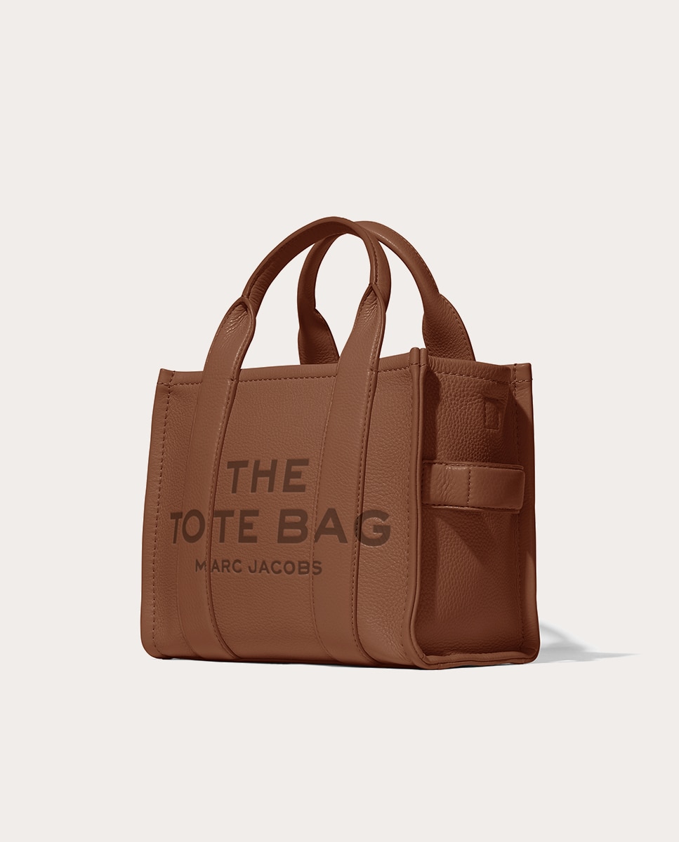 Mala Shopper Traveler Mini em Pele Castanho-claro-5