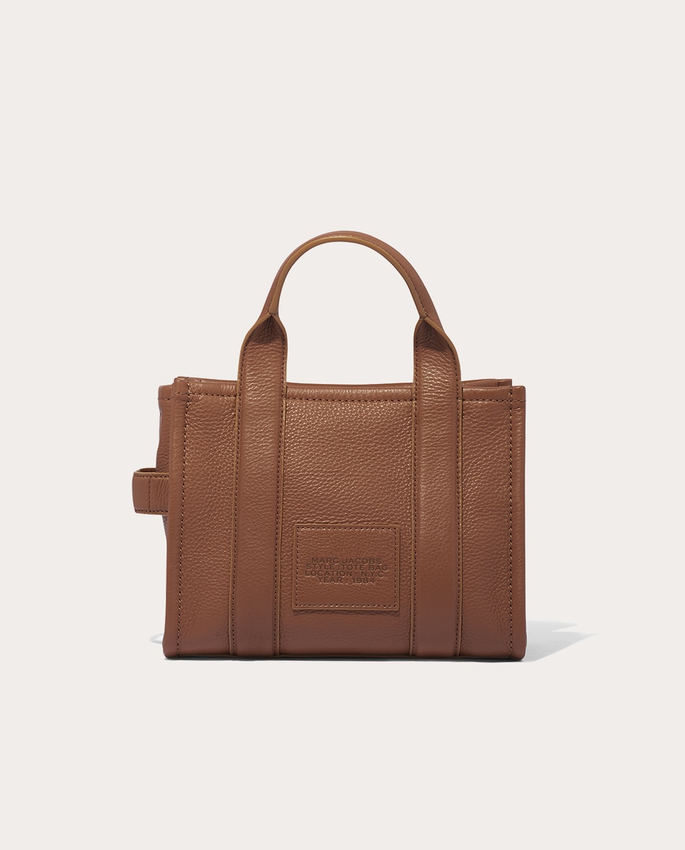 Mala Shopper Traveler Mini em Pele Castanho-claro-6