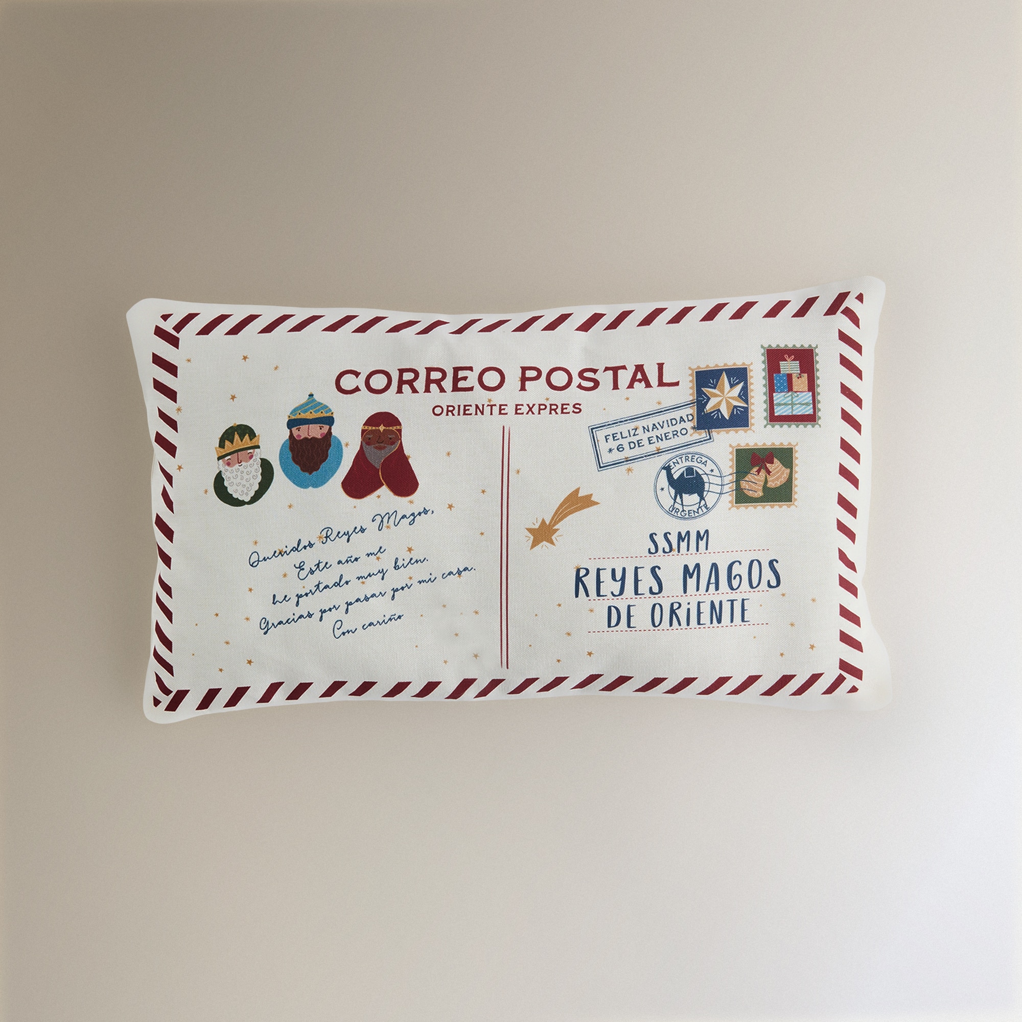 Capa de Almofada Postal Multicolor-2