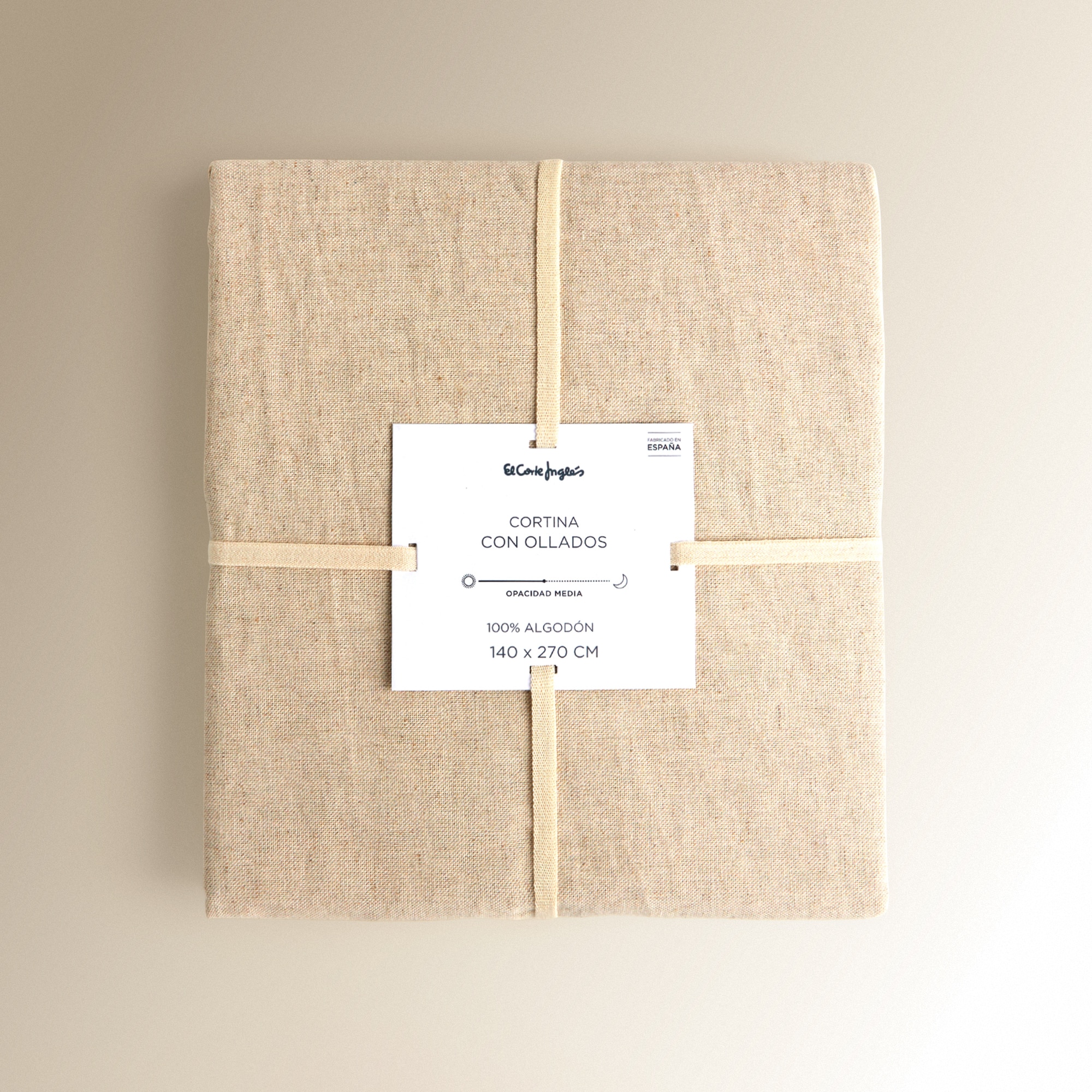 Cortina confeccionada com argolas Basic El Corte Inglés Linho-7