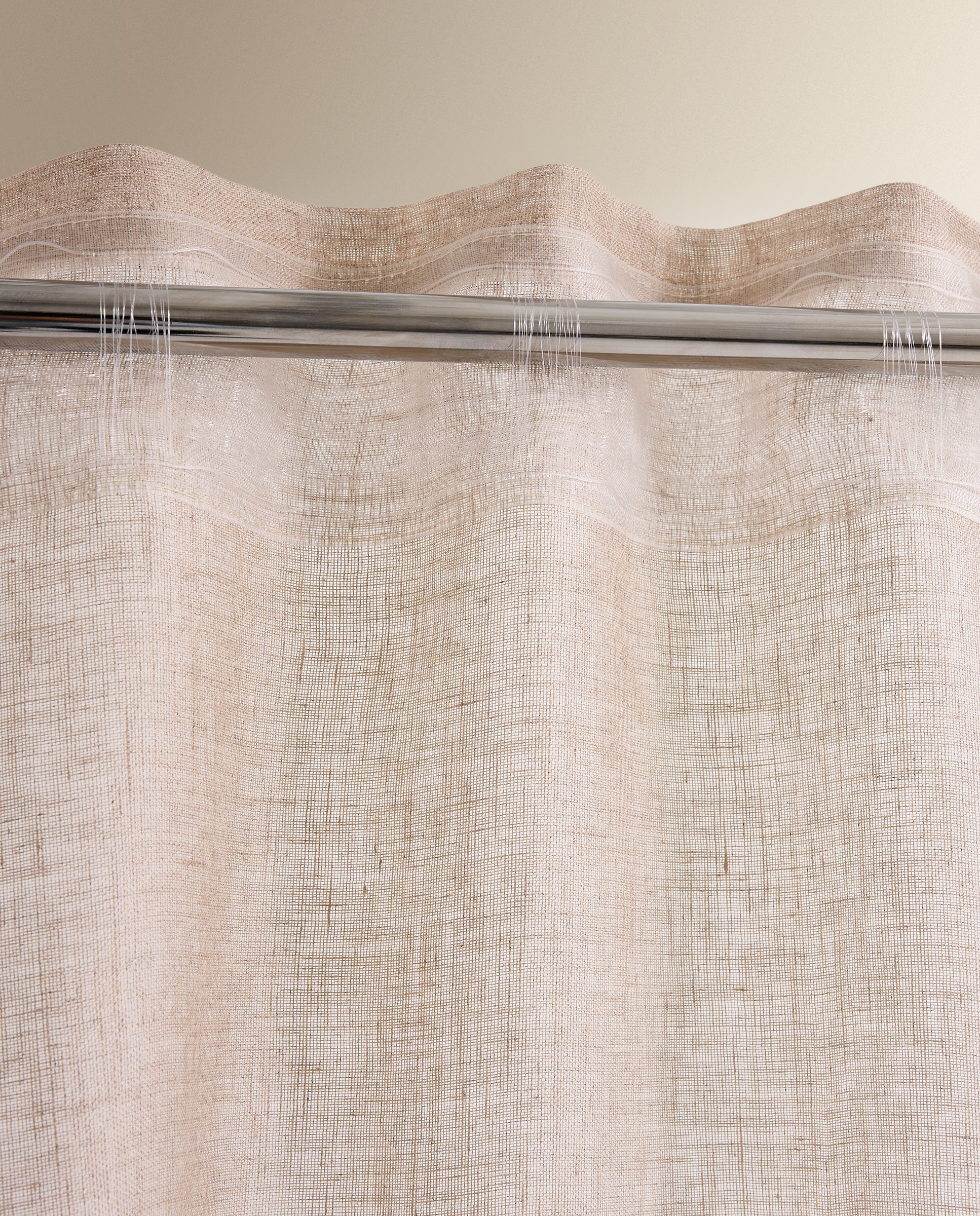 Cortina com Sistema Multiusos Overlock Bege-4