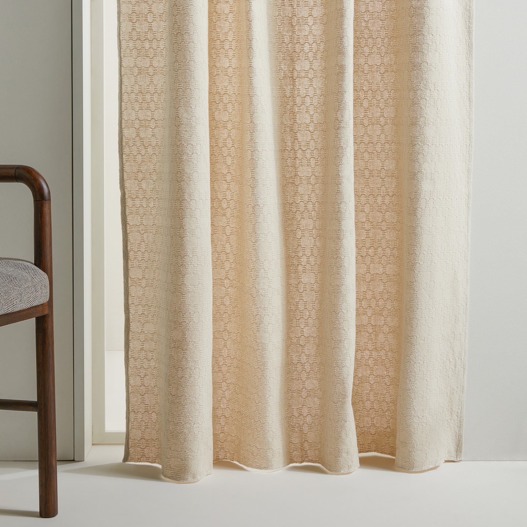 Cortina Confecionada com Presilhas Leson Bege-1