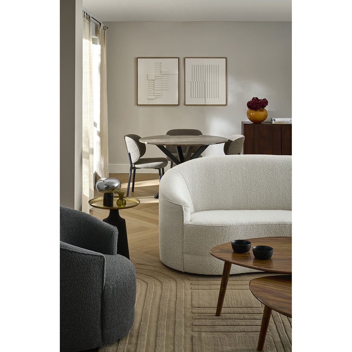 Cortina Confecionada com Presilhas Leson Bege-5