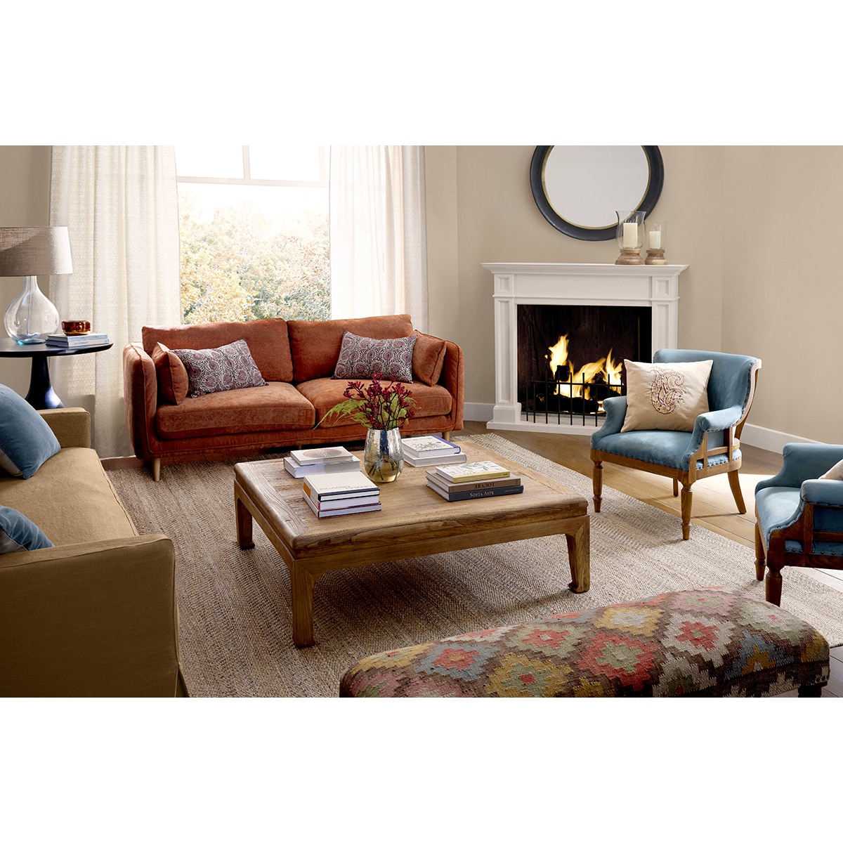 Cortina Confecionada com Presilhas Leson Bege-6