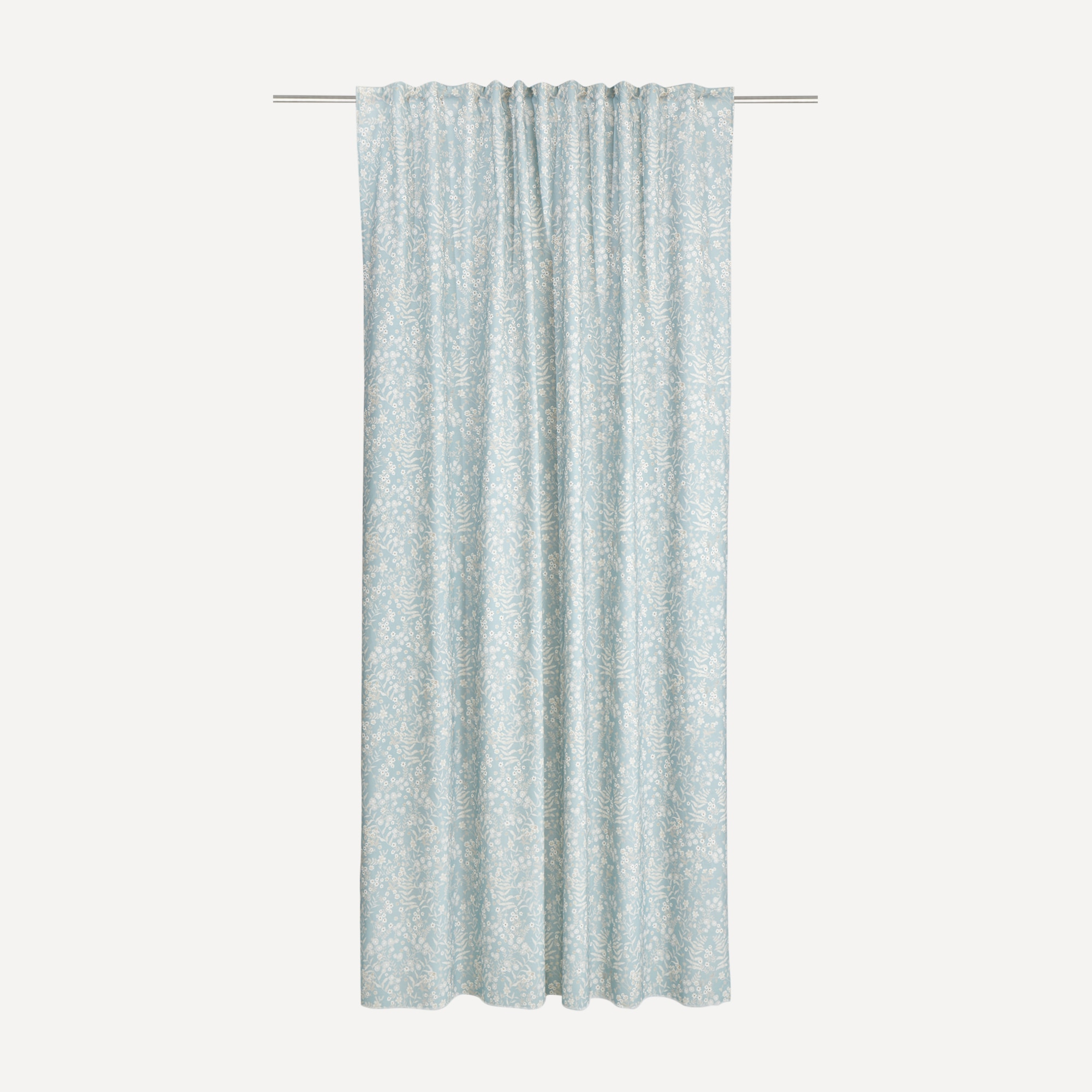 Cortina Confecionada com Sistema Multiusos Fleurs Azul-4