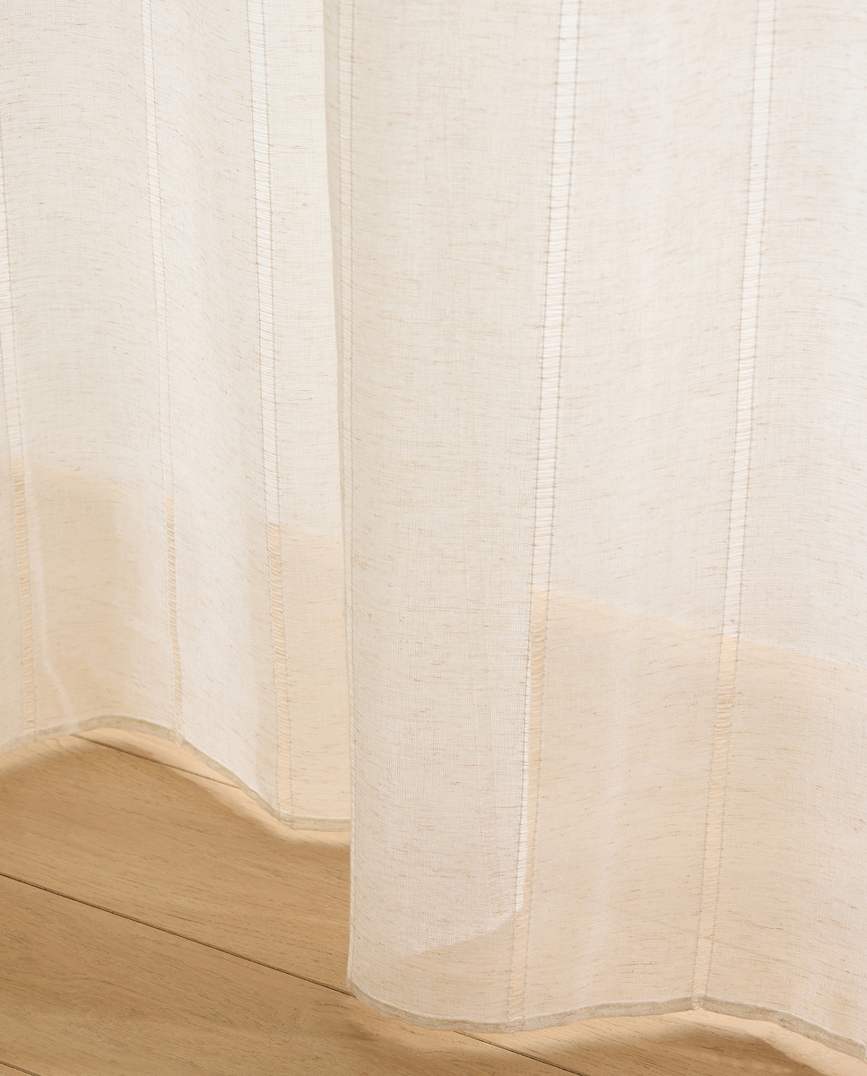 Cortina Confecionada com Sistema Multiusos Eyelash Linho-4