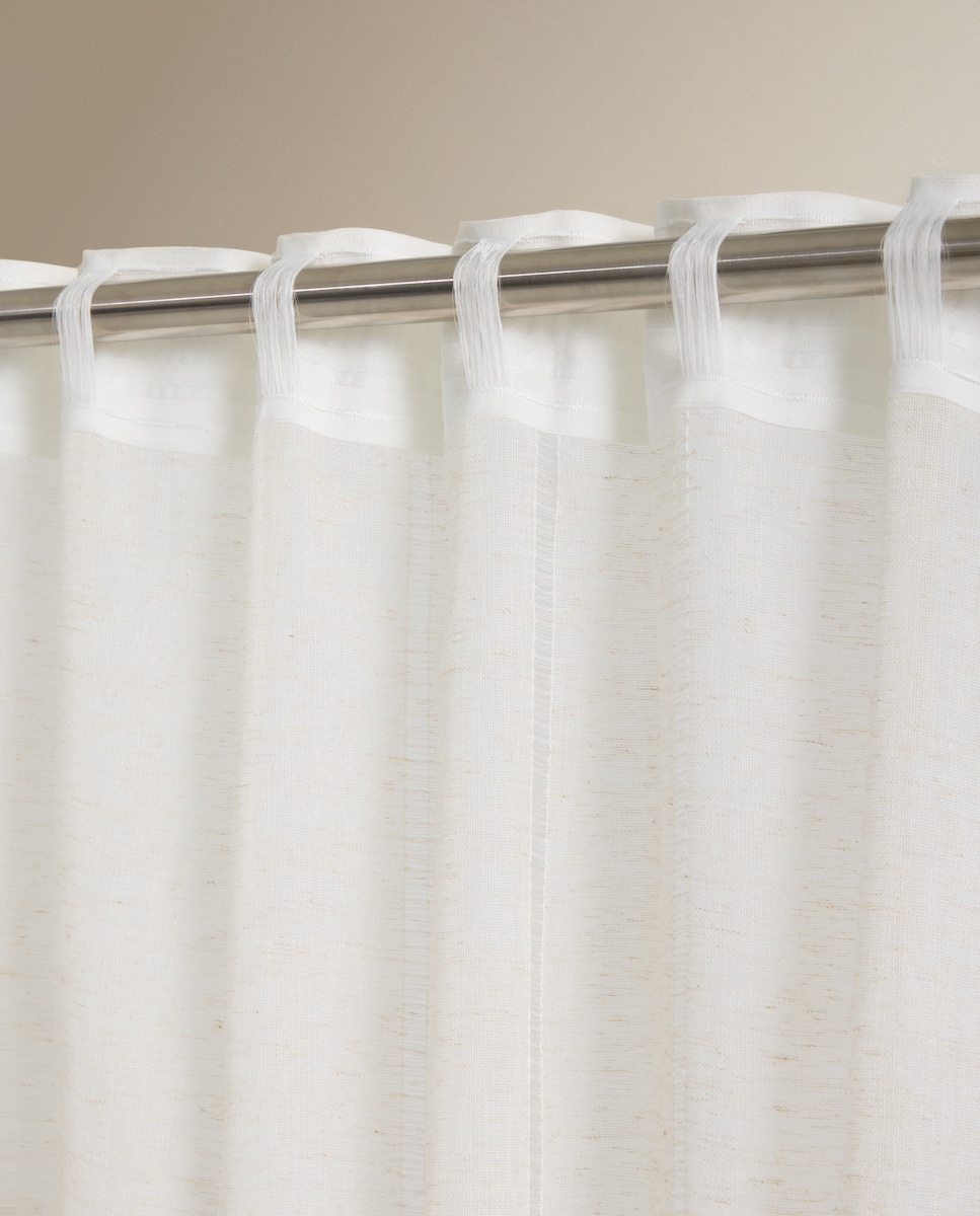 Cortina Confecionada com Sistema Multiusos Eyelash Linho-5