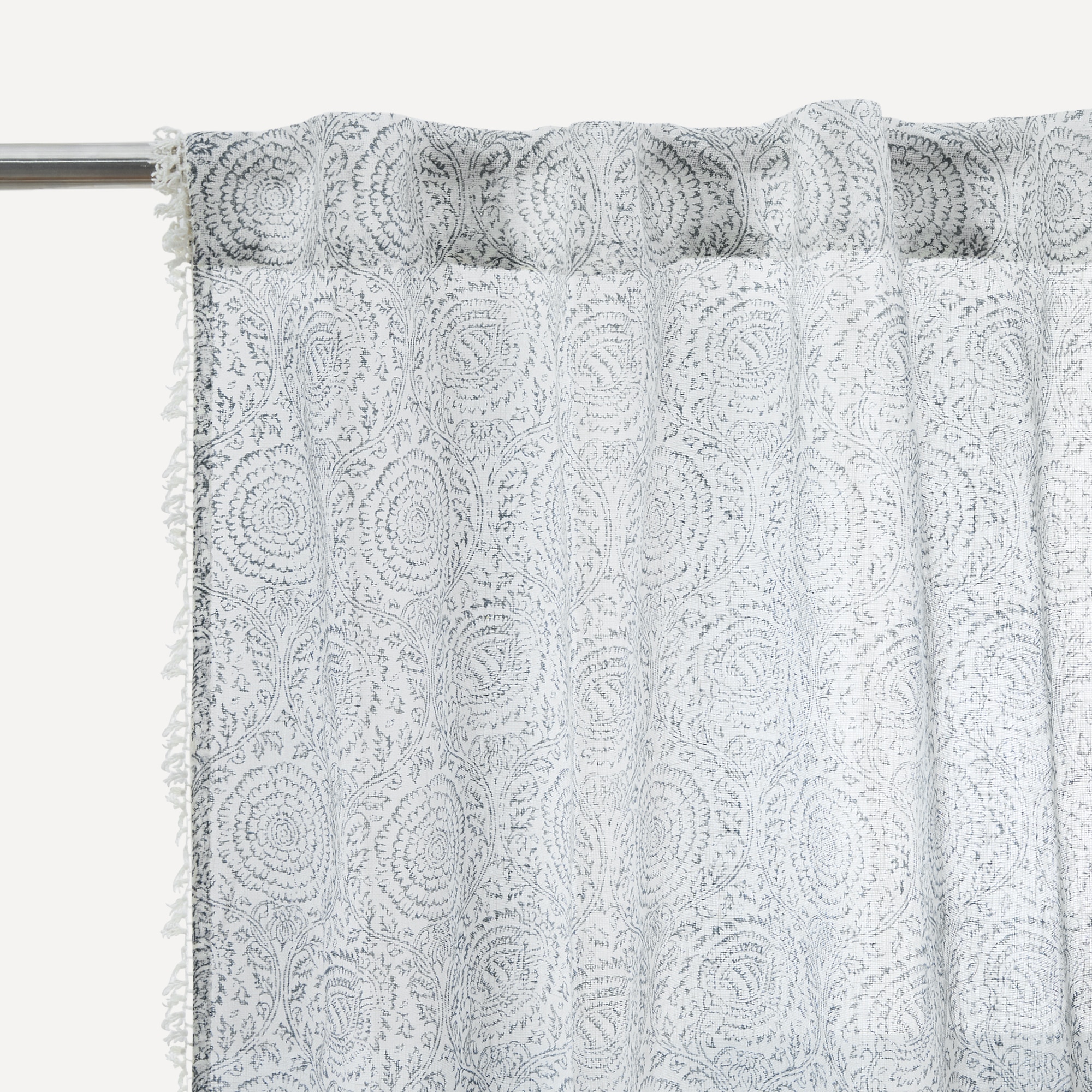 Cortina Confecionada com Presilhas Irene Azul-2