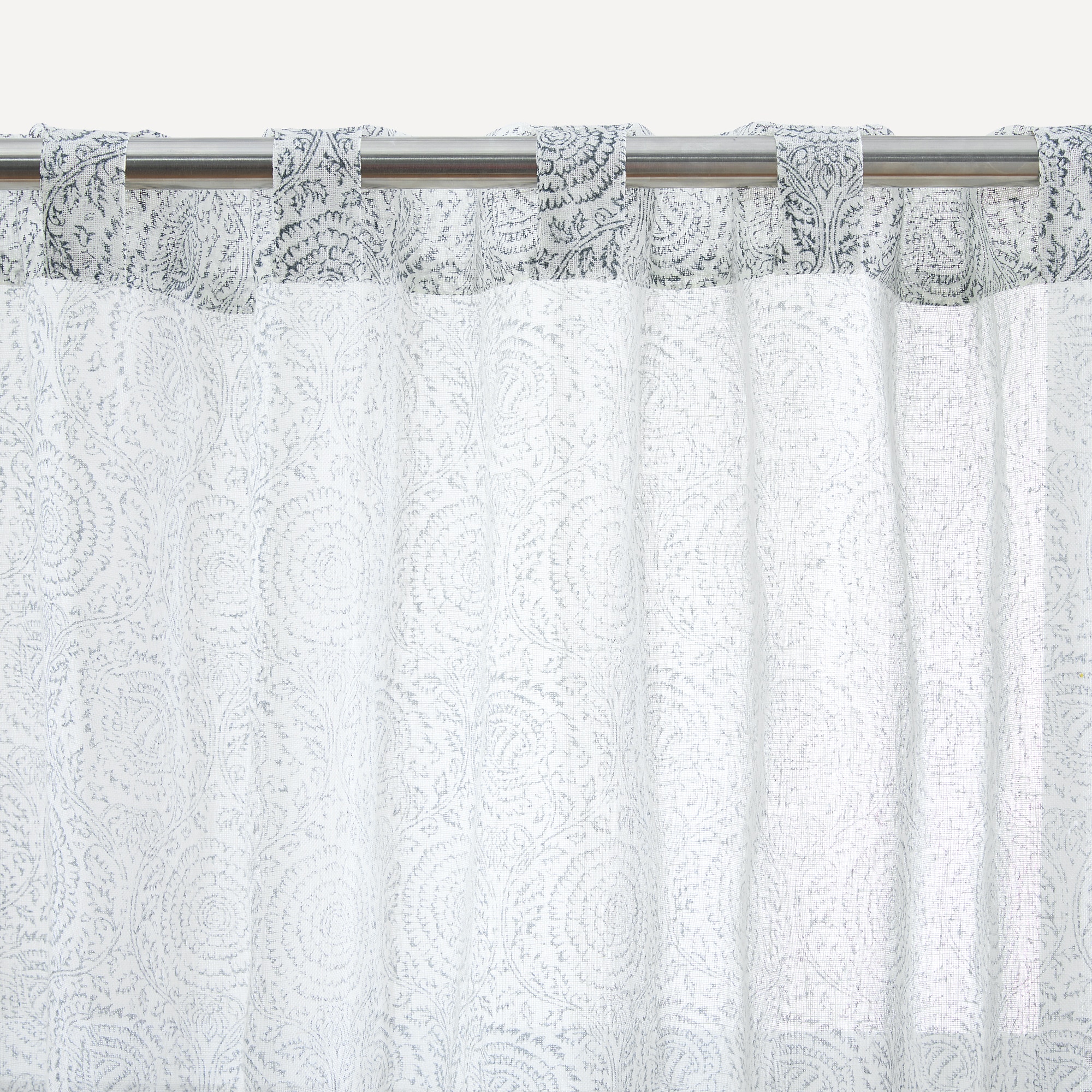 Cortina Confecionada com Presilhas Irene Azul-3