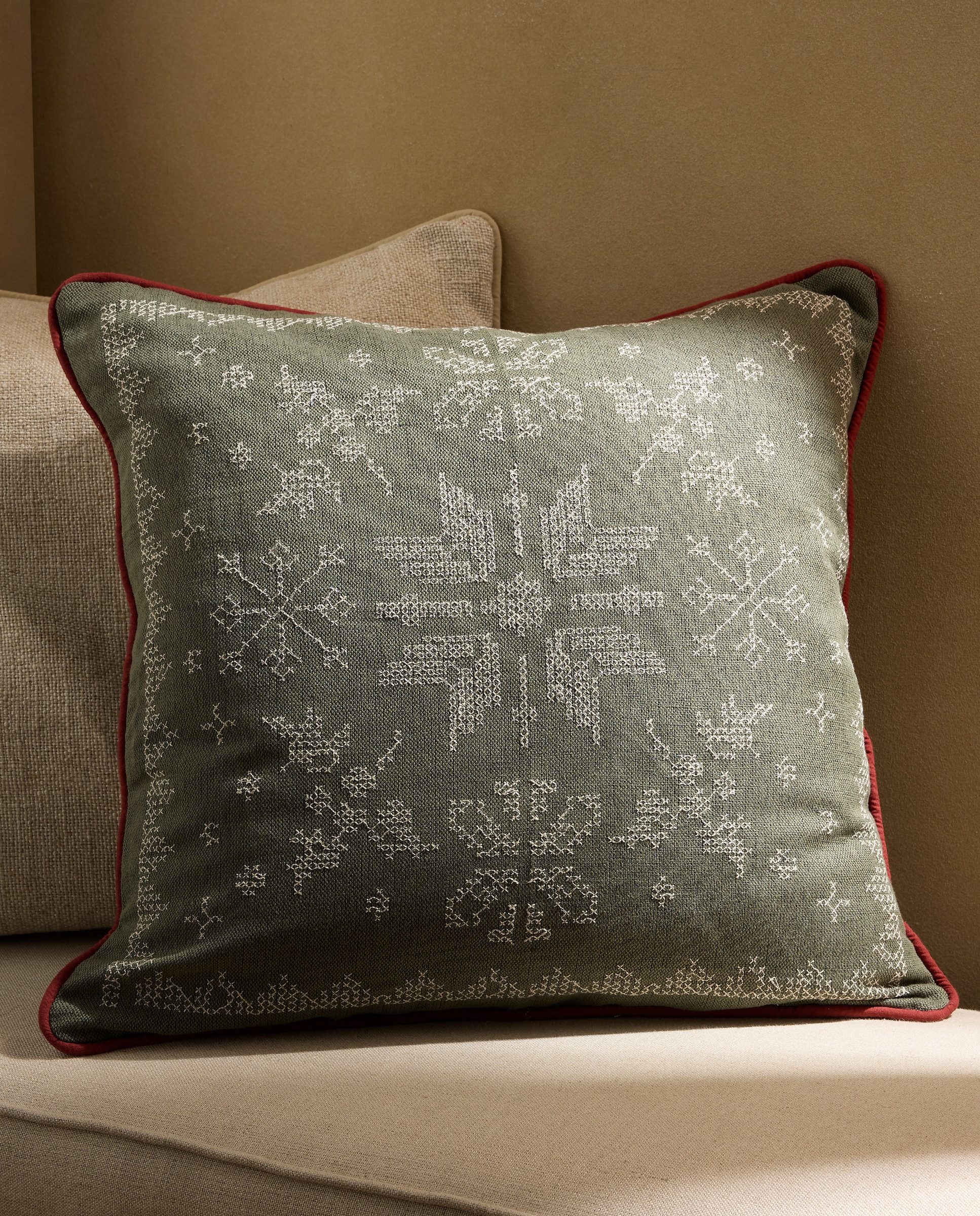 Cojín decorativo Cosy Cross - Verde 50 x 50 cm Verde-1