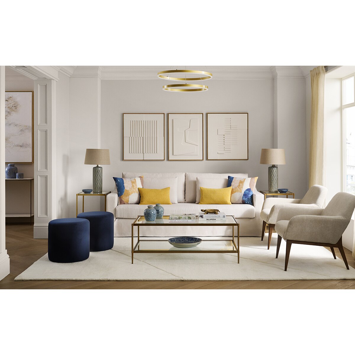 Cojín decorativo Flaneur - Azul 50 x 50 cm Azul-7