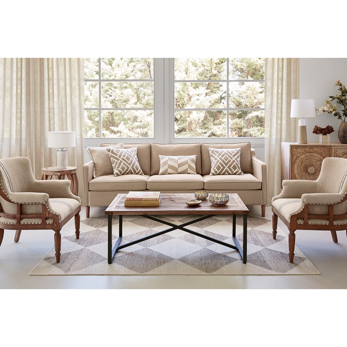 Almofada decorativa Zhaleh 19 Cru-7