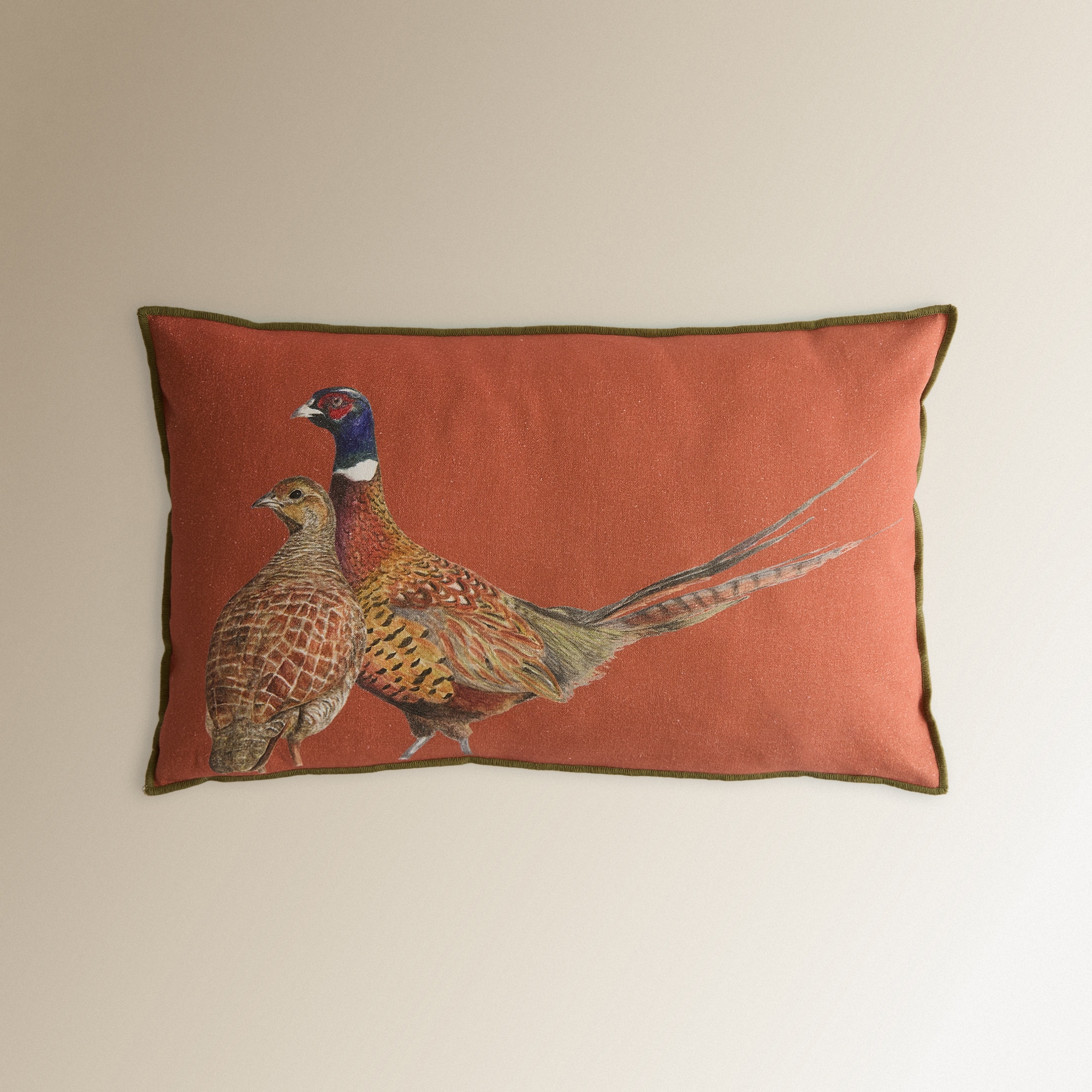 Almofada Decorativa Retangular Pheasans Laranja-2