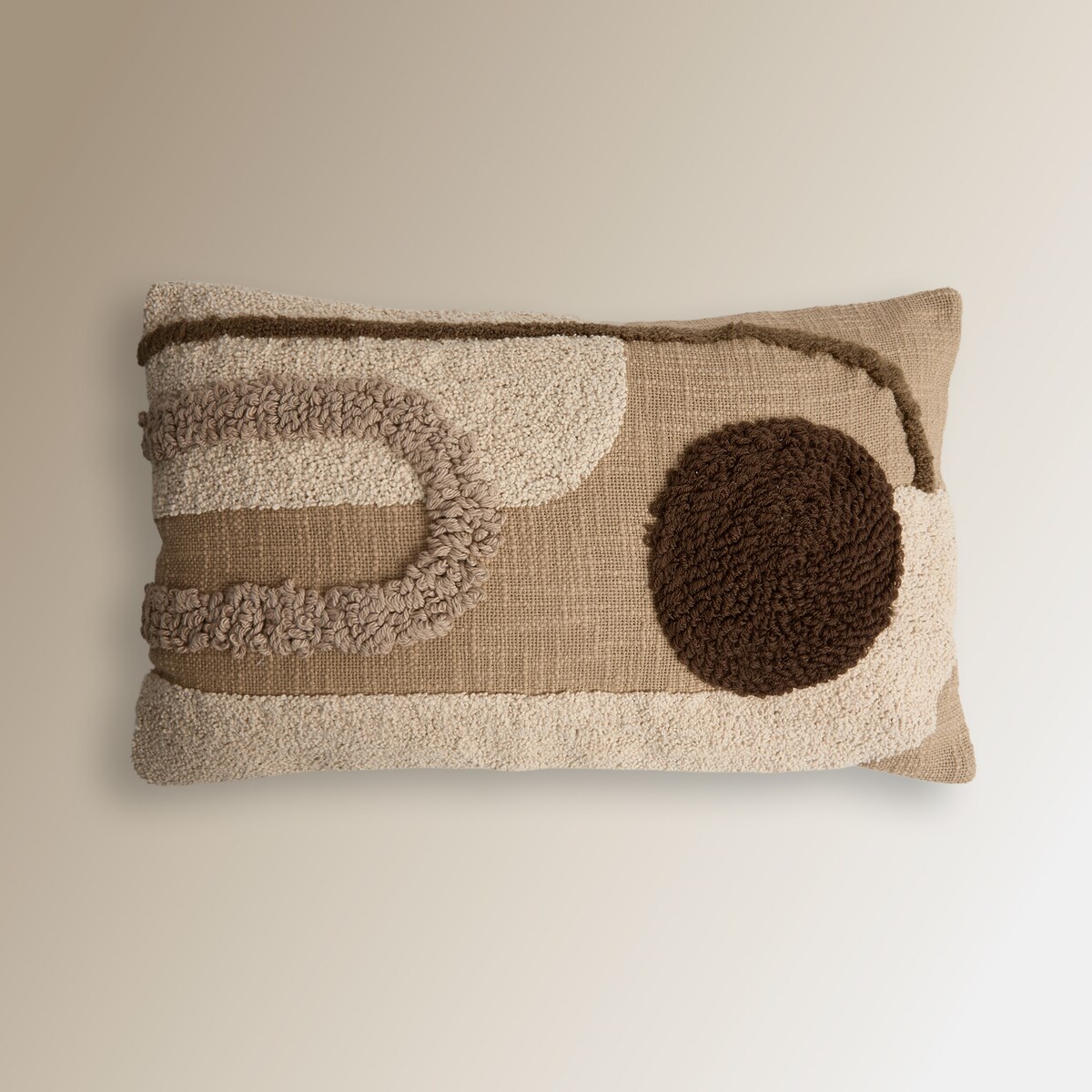 Almofada Decorativa Retangular com Bordado Kansha Castanho-2