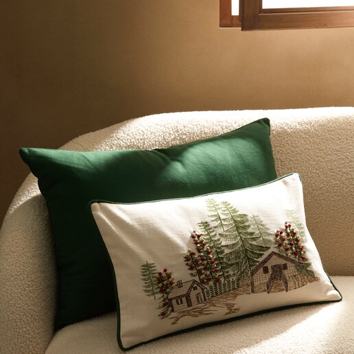 Cojín decorativo rectangular bordado Acey