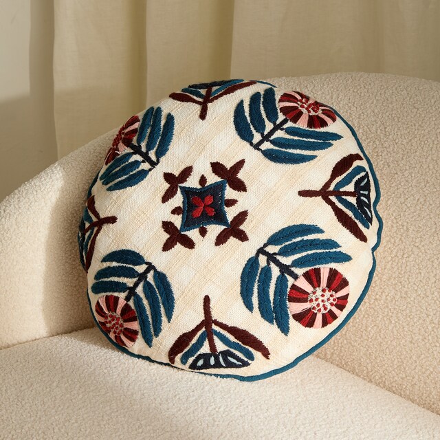 Imagem 0 de Almofada Decorativa Redonda com Bordado Goldington