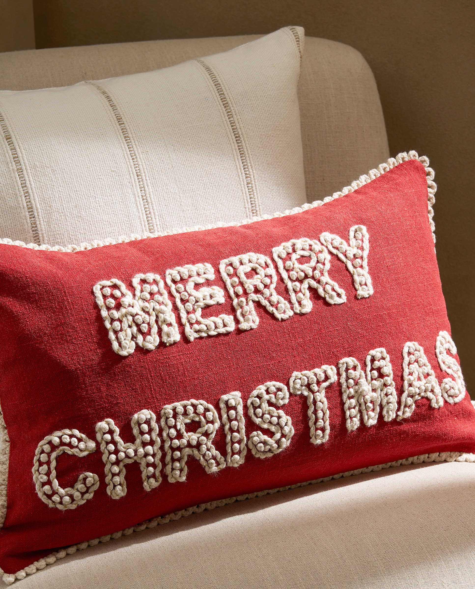 Cojín decorativo rectangular Merry Christmas - Blanco 30 x 50 cm Blanco-1
