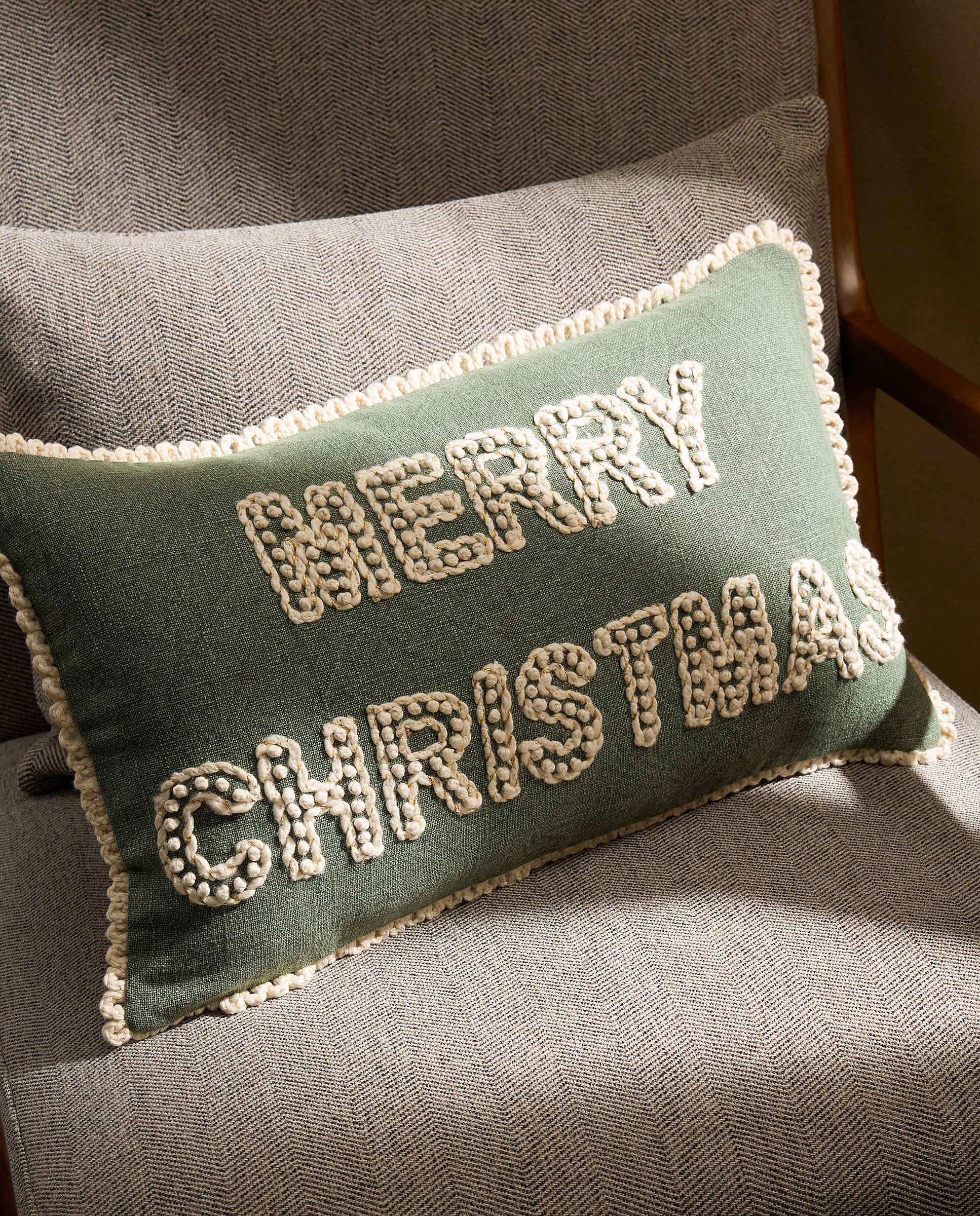 Imagem 0 de Almofada decorativa retangular Merry Christmas