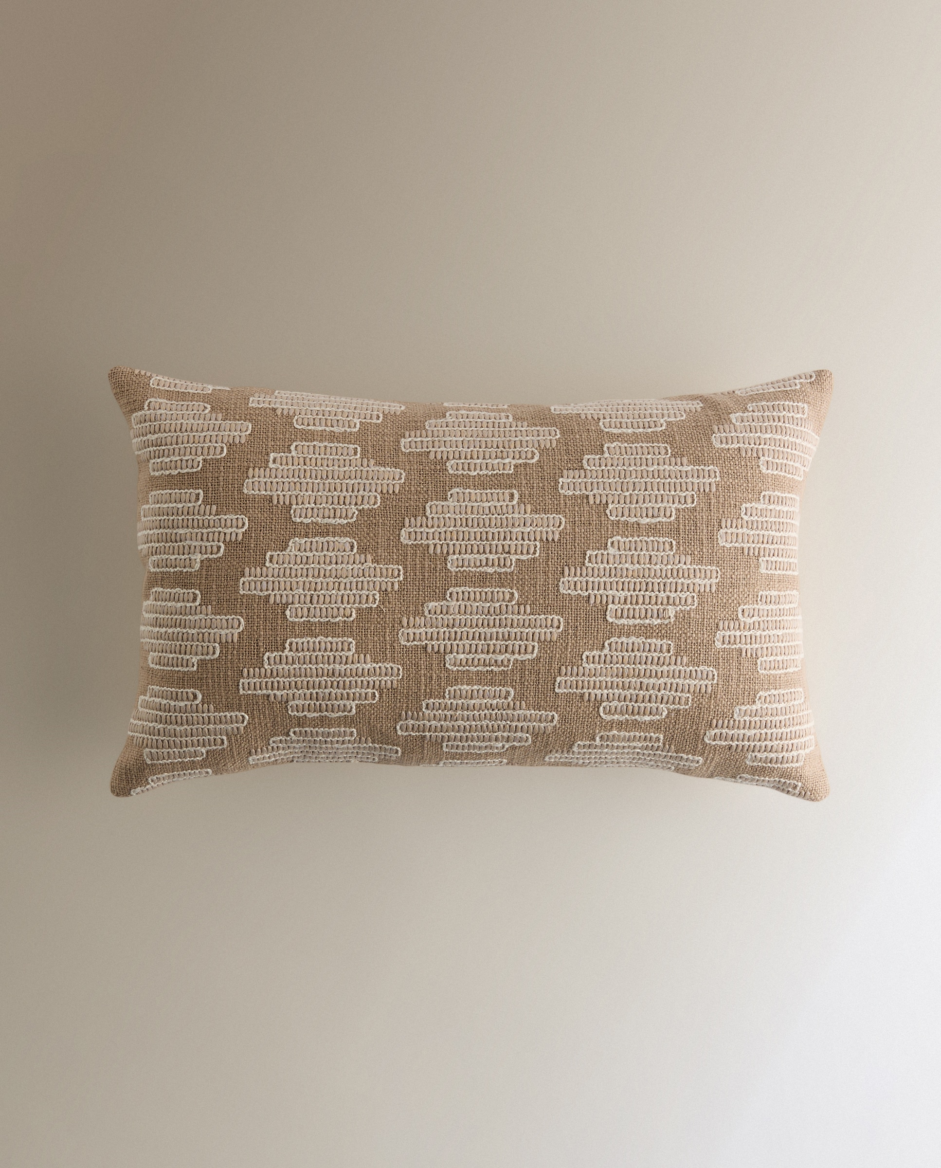 Cojín decorativo rectangular bordado Roger - Beige 30 x 50 cm Beige-2