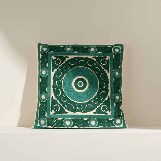 Cojín decorativo bordado Trapani verde El Corte Inglés