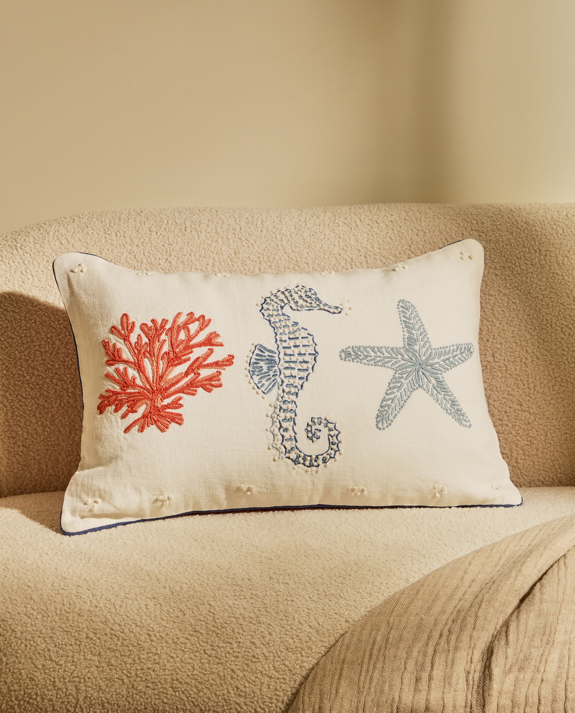 Almofada Decorativa Retangular Sea Life Branco-1