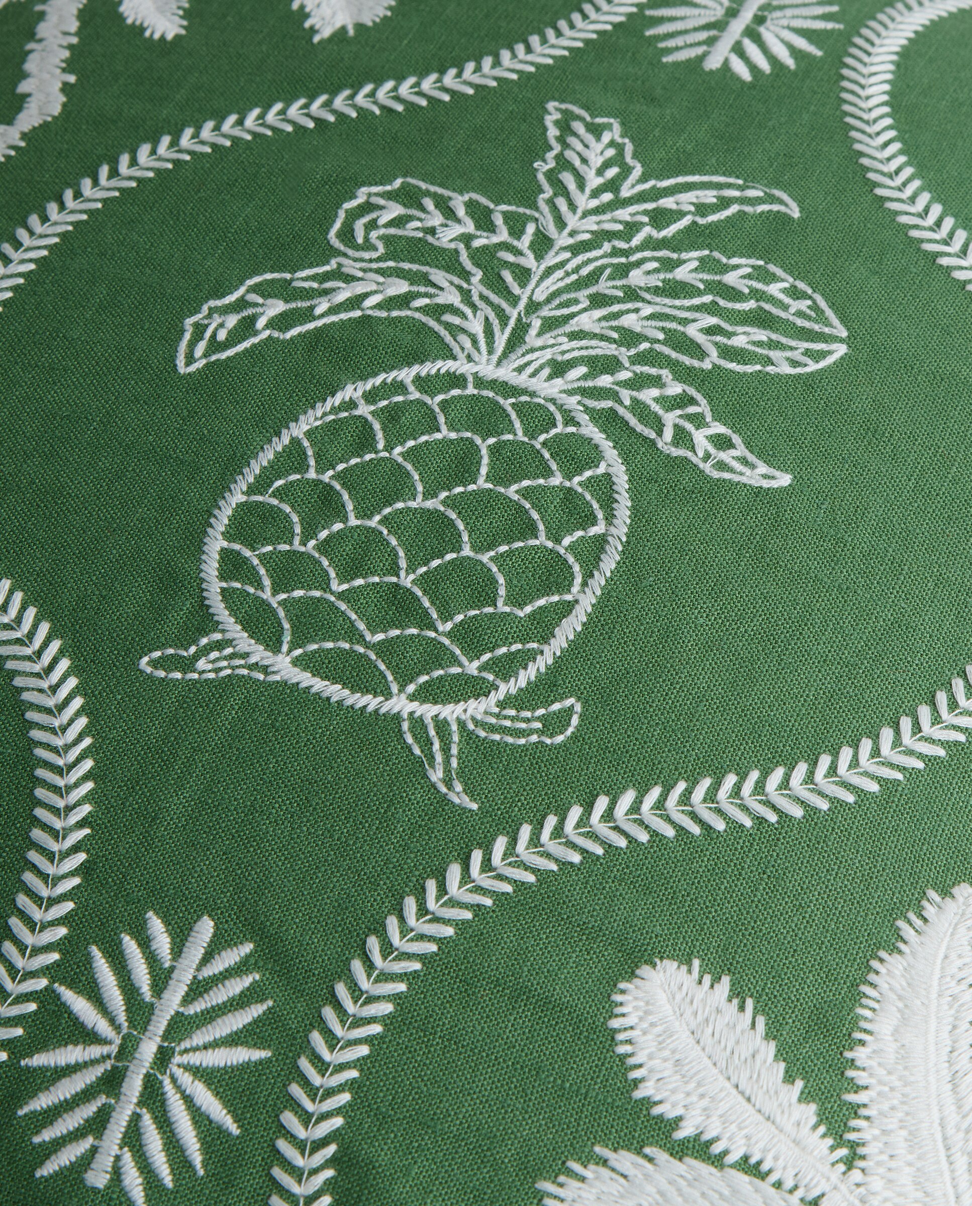 Cojín decorativo bordado Paradise - Amarillo 50 x 50 cm Verde-4