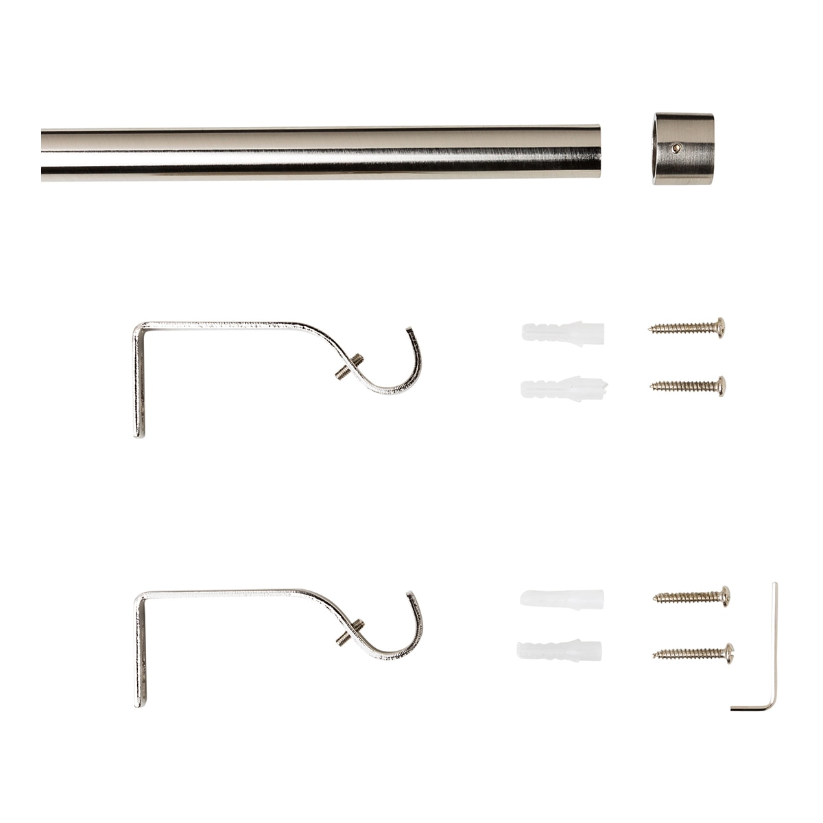 Juego de barra extensible hasta 210 cm. Tapón El Corte Inglés - Níquel Níquel-3