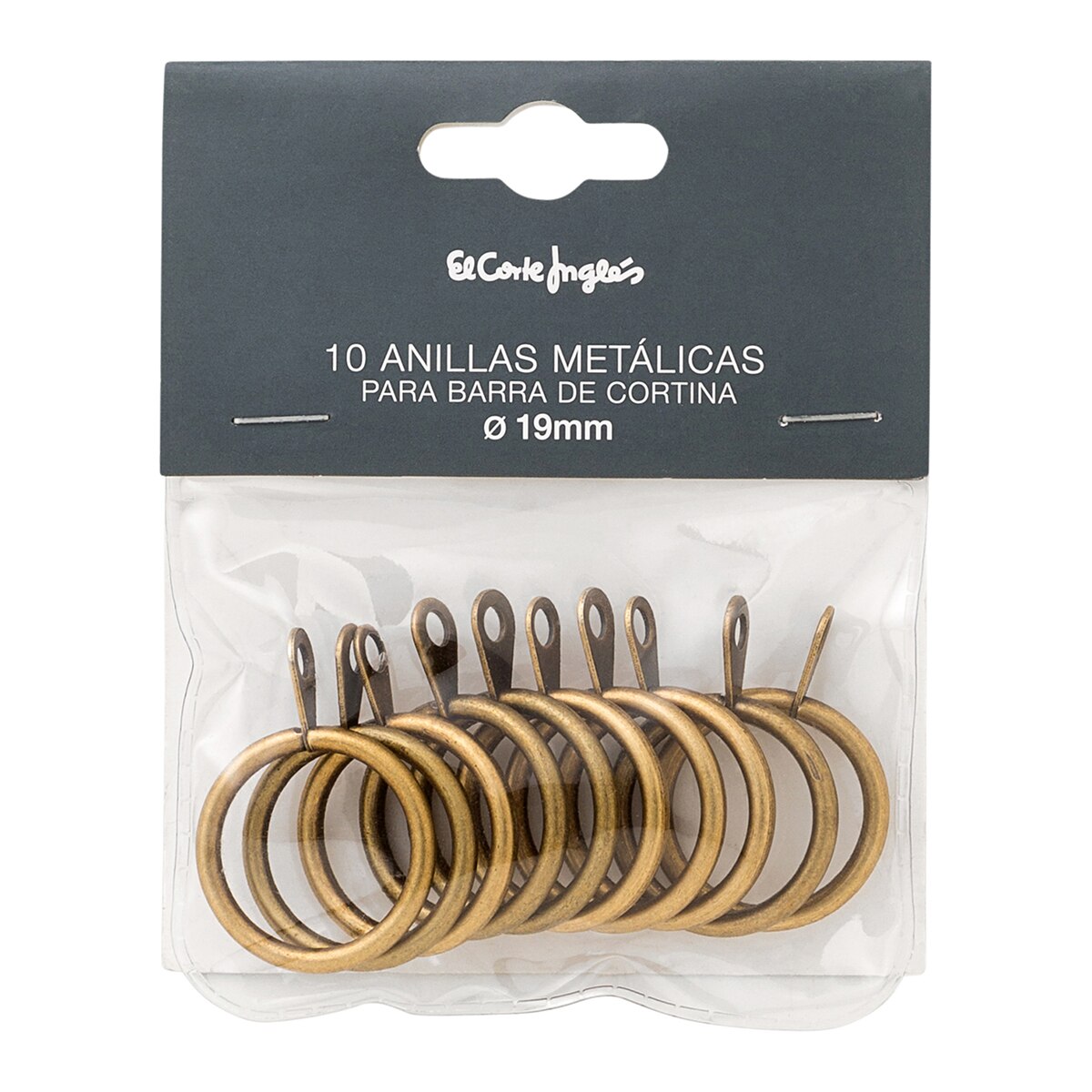 Pack de 10 anillas para cortina El Corte Inglés - Oro Diámetro 1,9 cm Oro-2