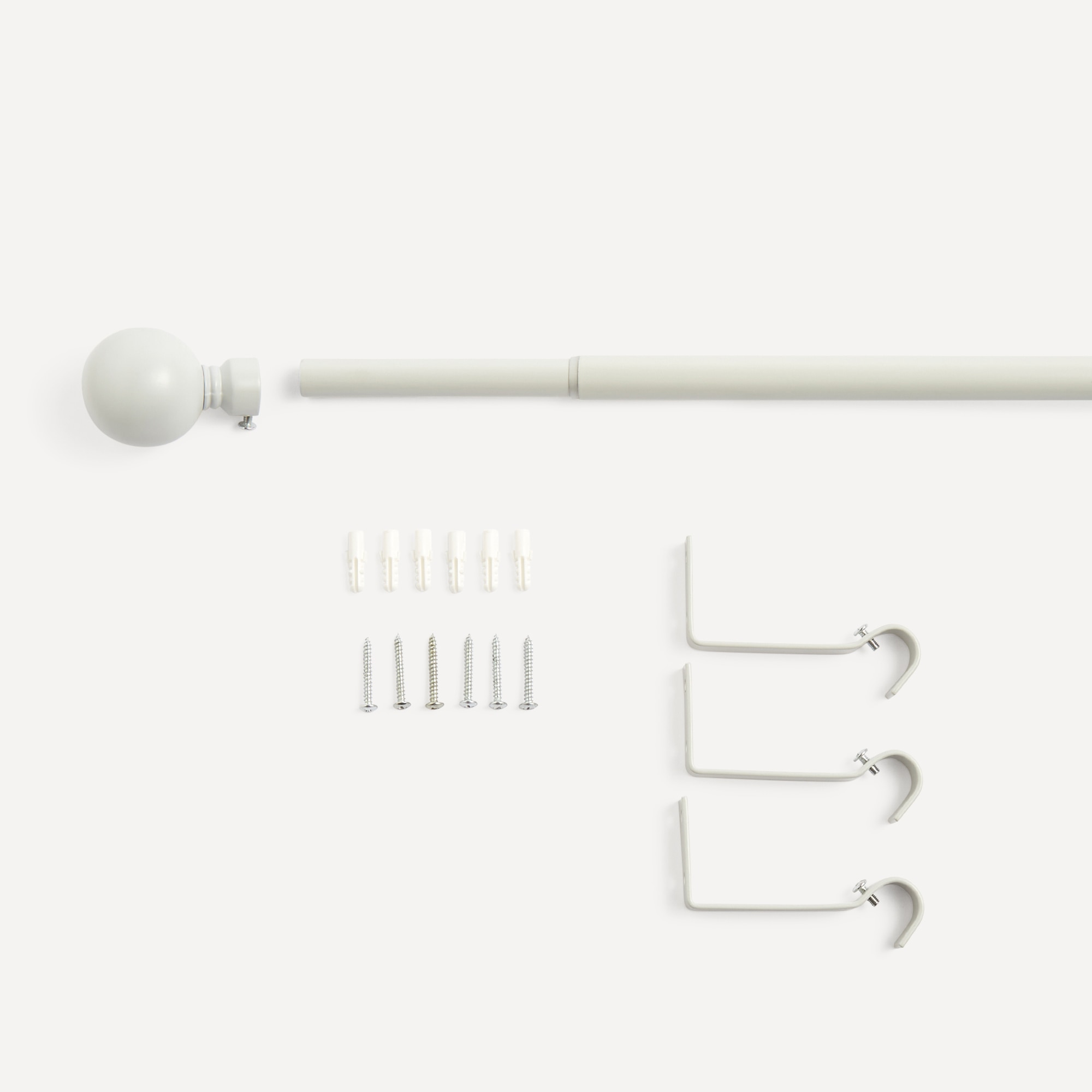 Juego de barra extensible hasta 210 cm. Bola El Corte Inglés - Blanco mate Blanco mate-3