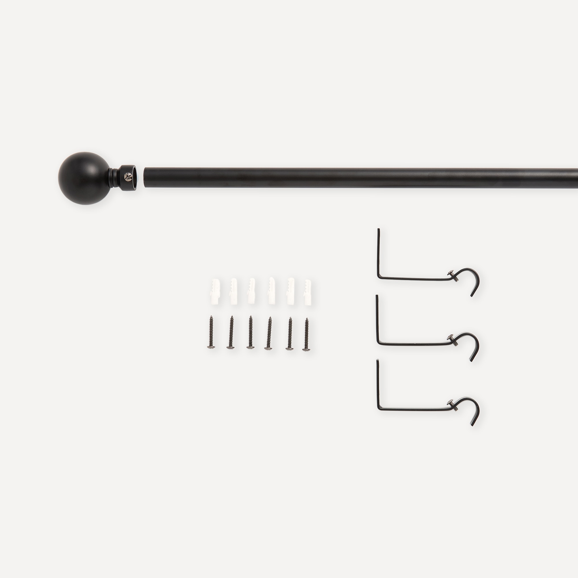 Conjunto de barra extensível até 210 cm Bola Preto mate-2