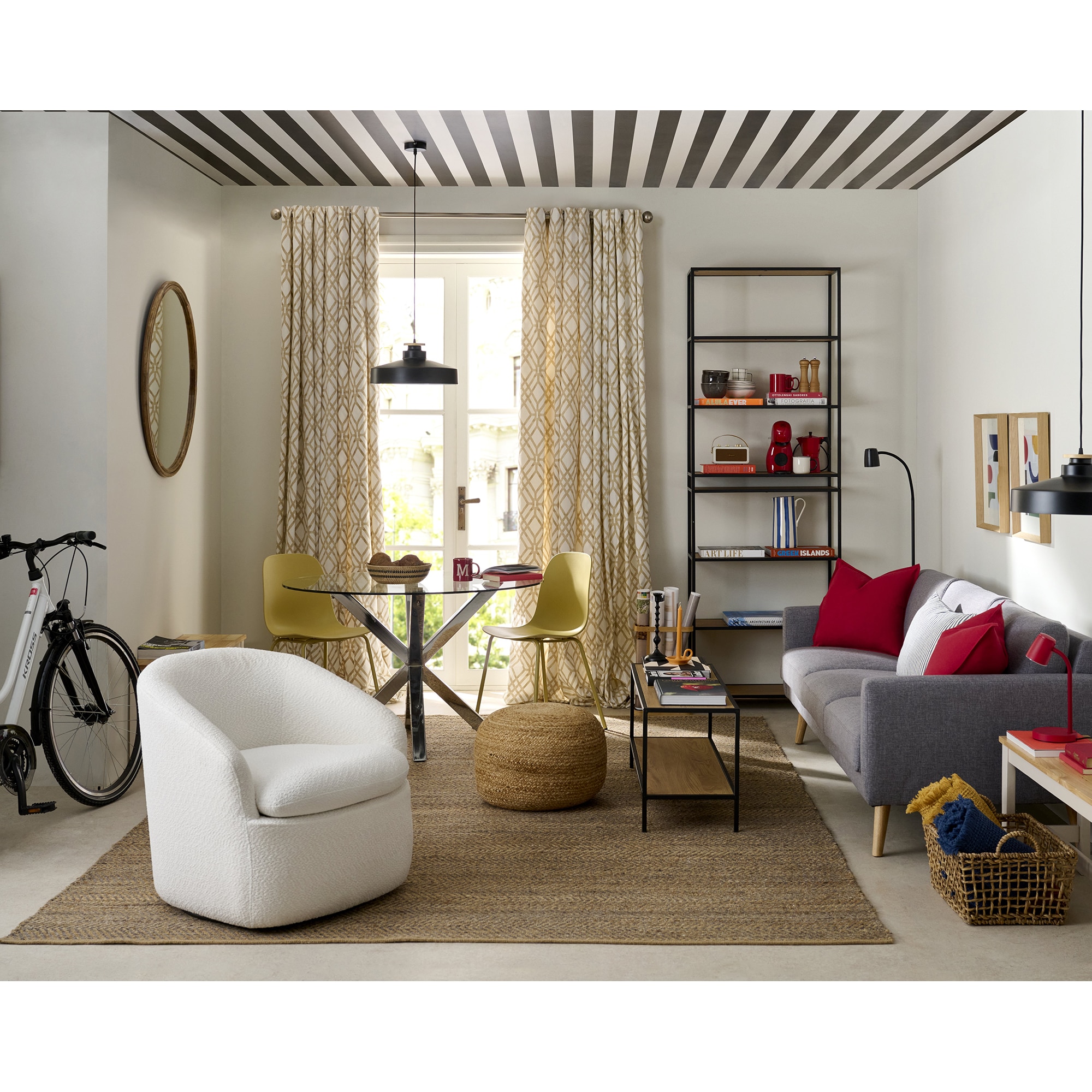 Pufe redondo de exterior Juta Natural-4