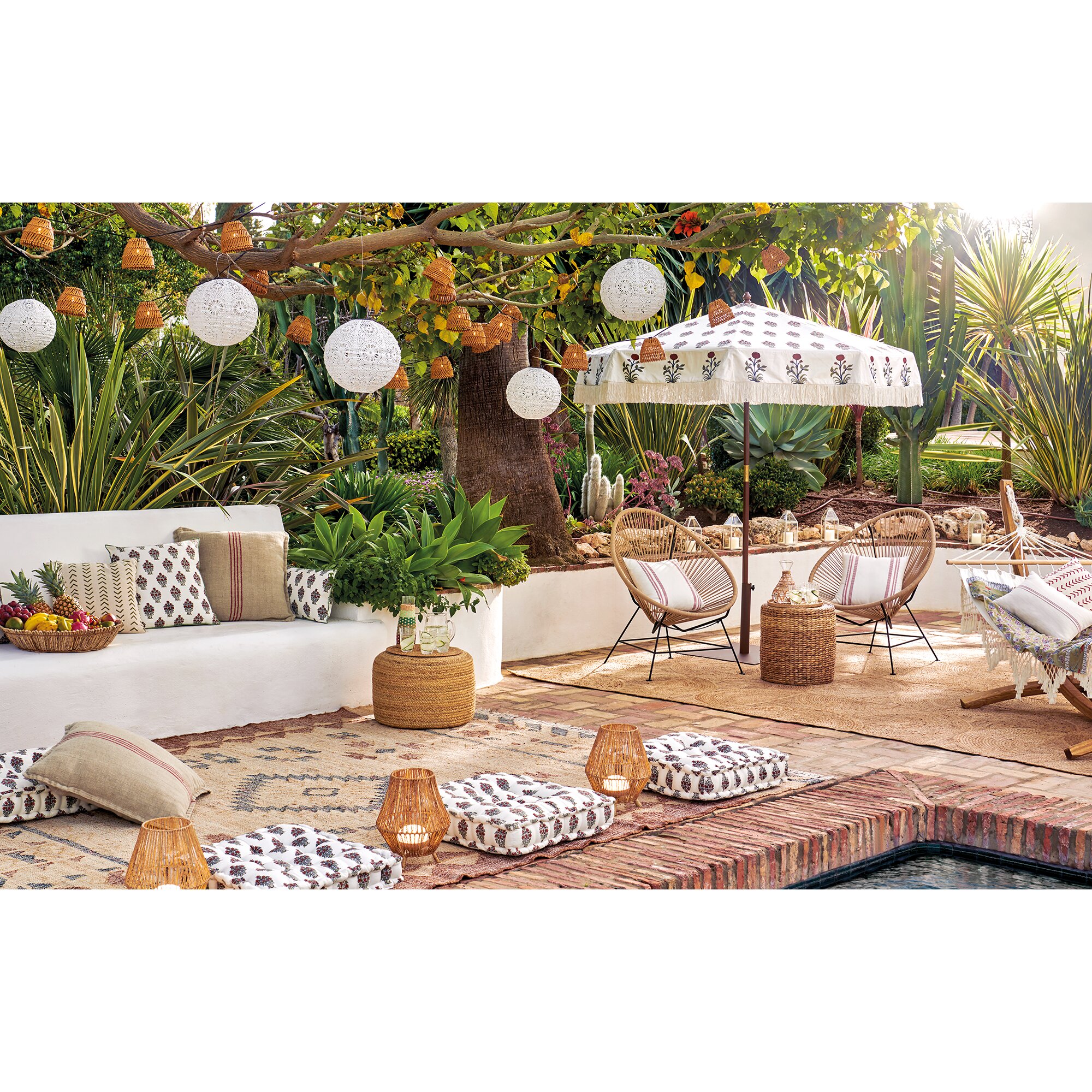 Pufe redondo de exterior Juta Natural-5