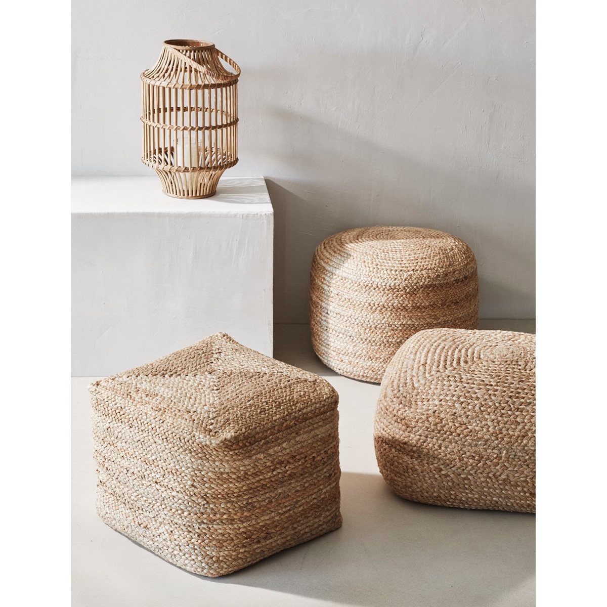 Pufe redondo de exterior Juta Natural-7