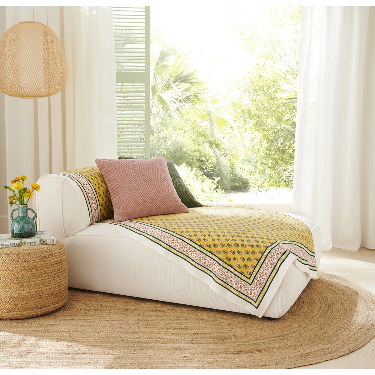 Pufe redondo de exterior Juta Natural-9