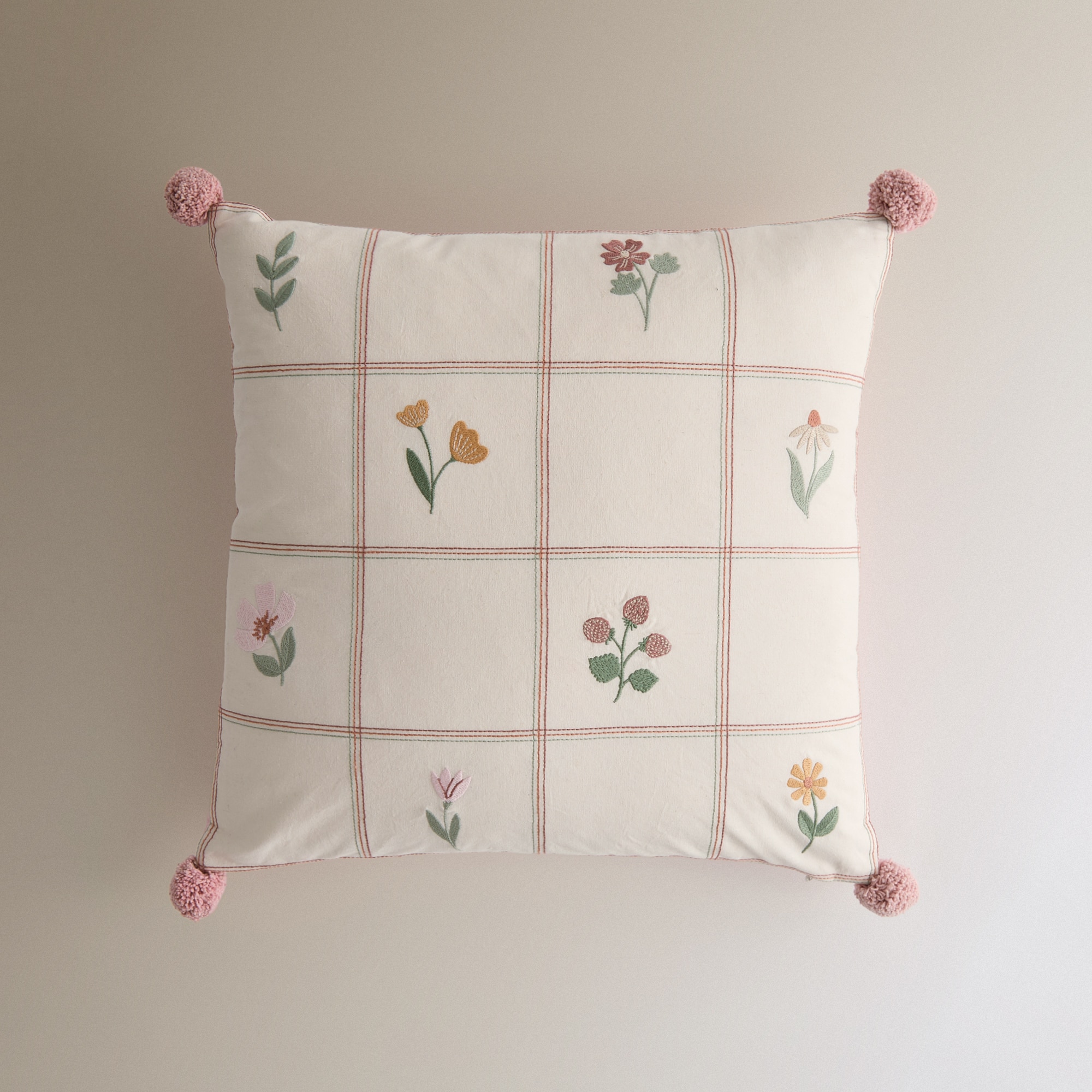 Almofada Decorativa Infantil com Bordado Flower Patch Multicolor-2