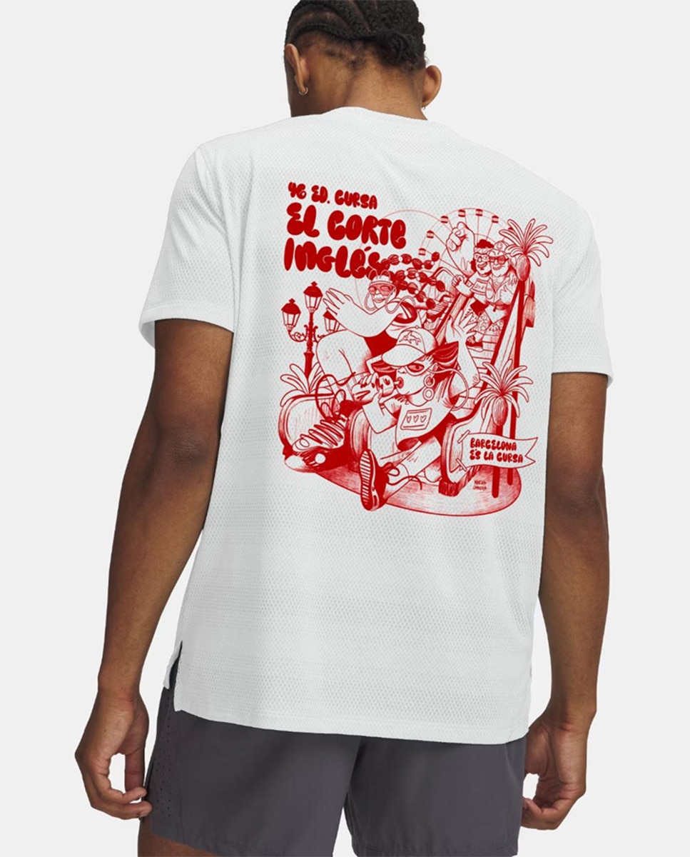 Camiseta Under Armour "Barcelona és La Cursa" - Blanco / Rojo Blanco / Rojo-1