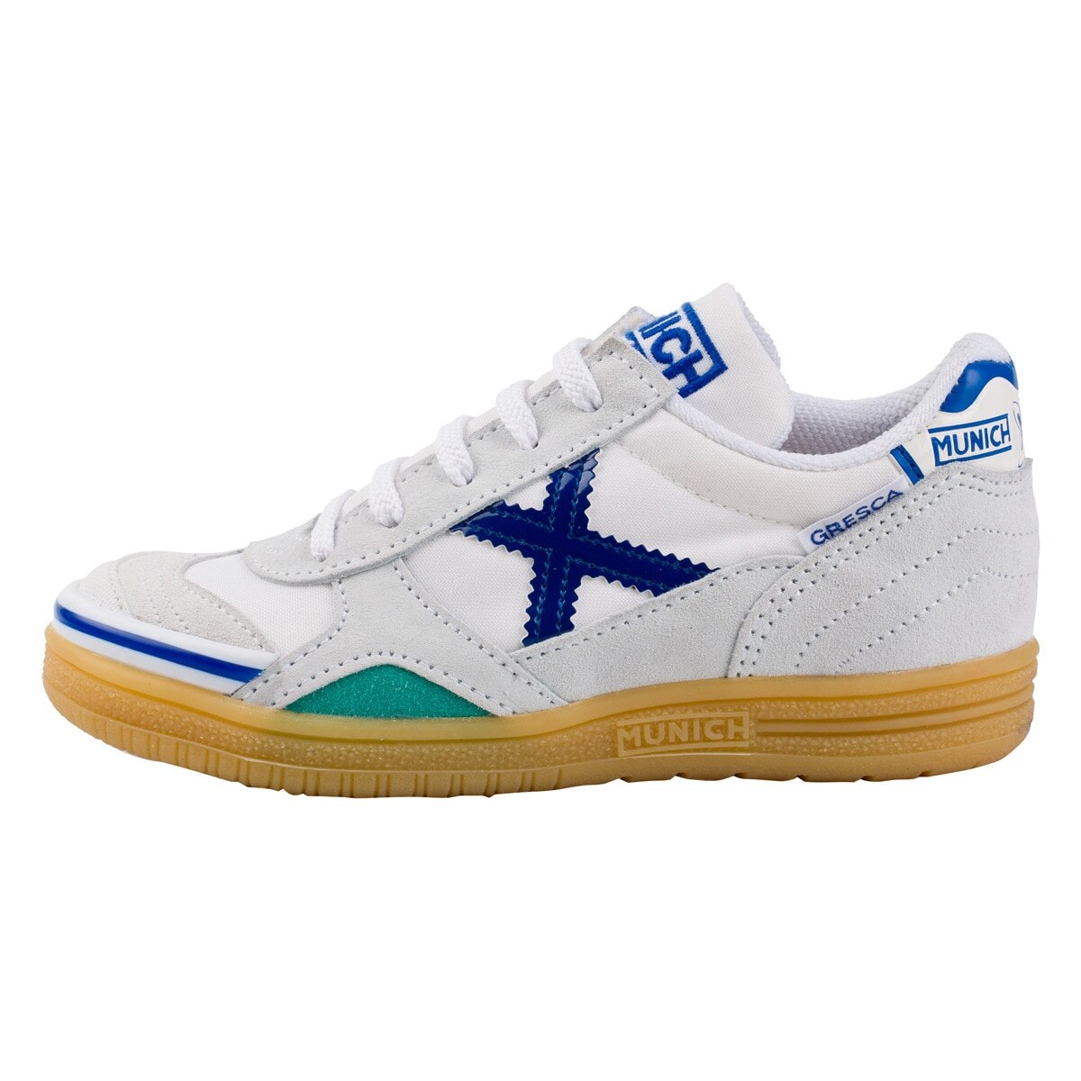 Zapatillas de fútbol sala junior Gresca Munich - Blanco / Azul Blanco / Azul-1