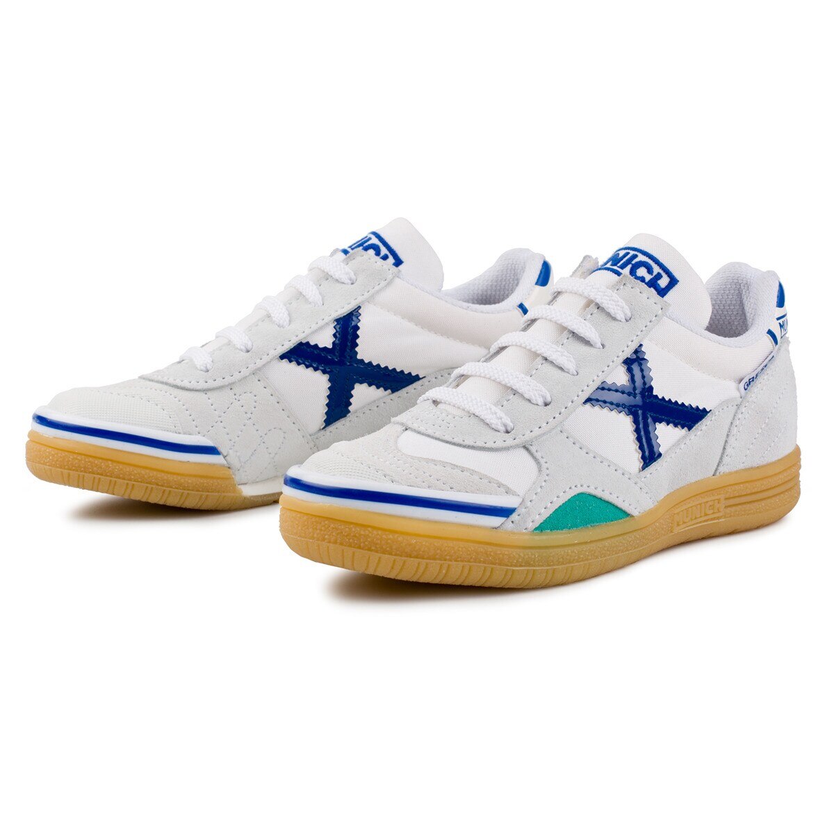 Zapatillas de fútbol sala junior Gresca Munich - Blanco / Azul Blanco / Azul-2