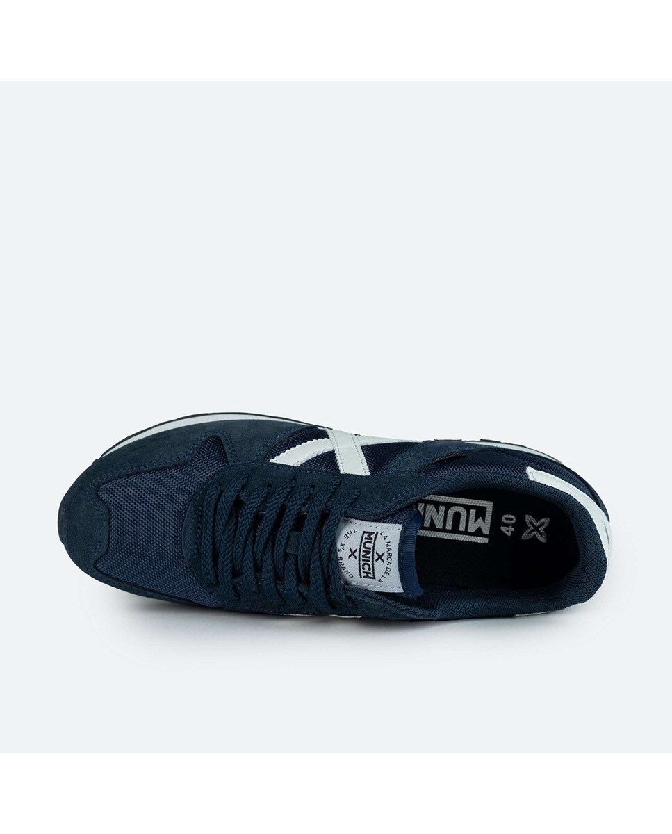 Zapatillas de hombre en azul marino bajas tipo running con logotipo lateral y detalles en contraste - Azul marino Azul marino-3