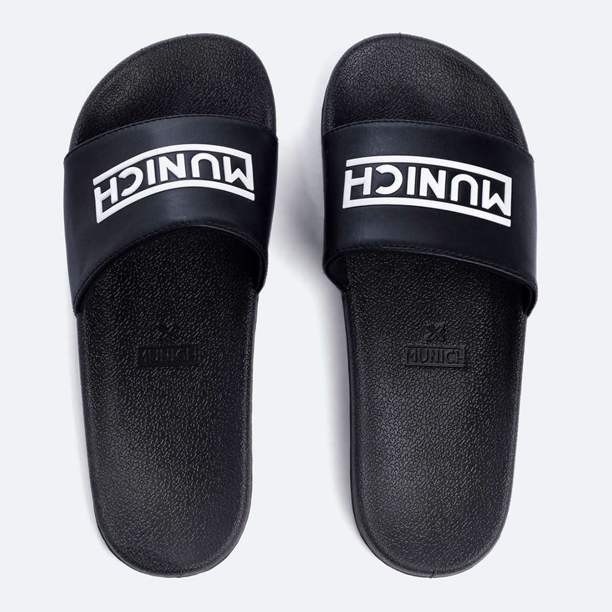Zapatilla casual de hombre FLAT SLIDER 3D LOGO BLACK Munich - Negro Negro-1