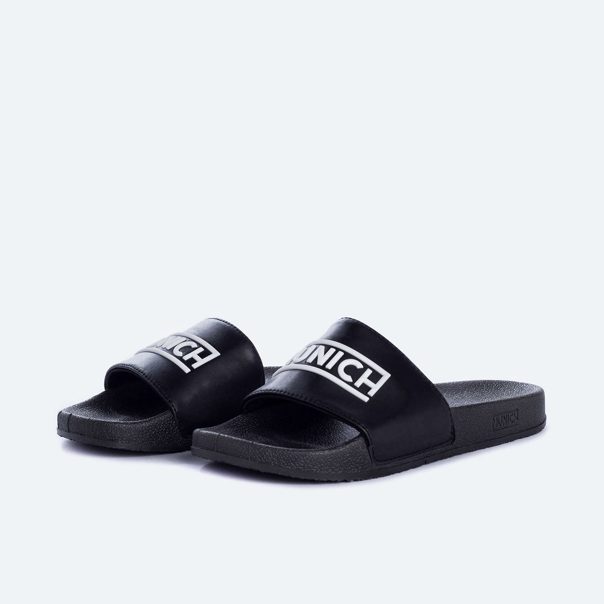 Zapatilla casual de hombre FLAT SLIDER 3D LOGO BLACK Munich - Negro Negro-2