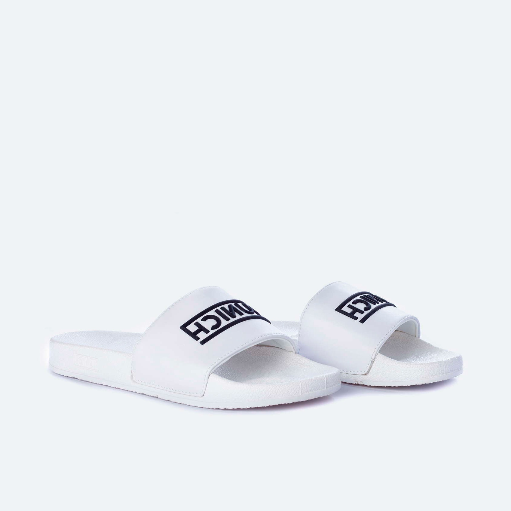 Zapatilla casual de hombre FLAT SLIDER 3D LOGO WHITE Munich - Blanco Blanco-1