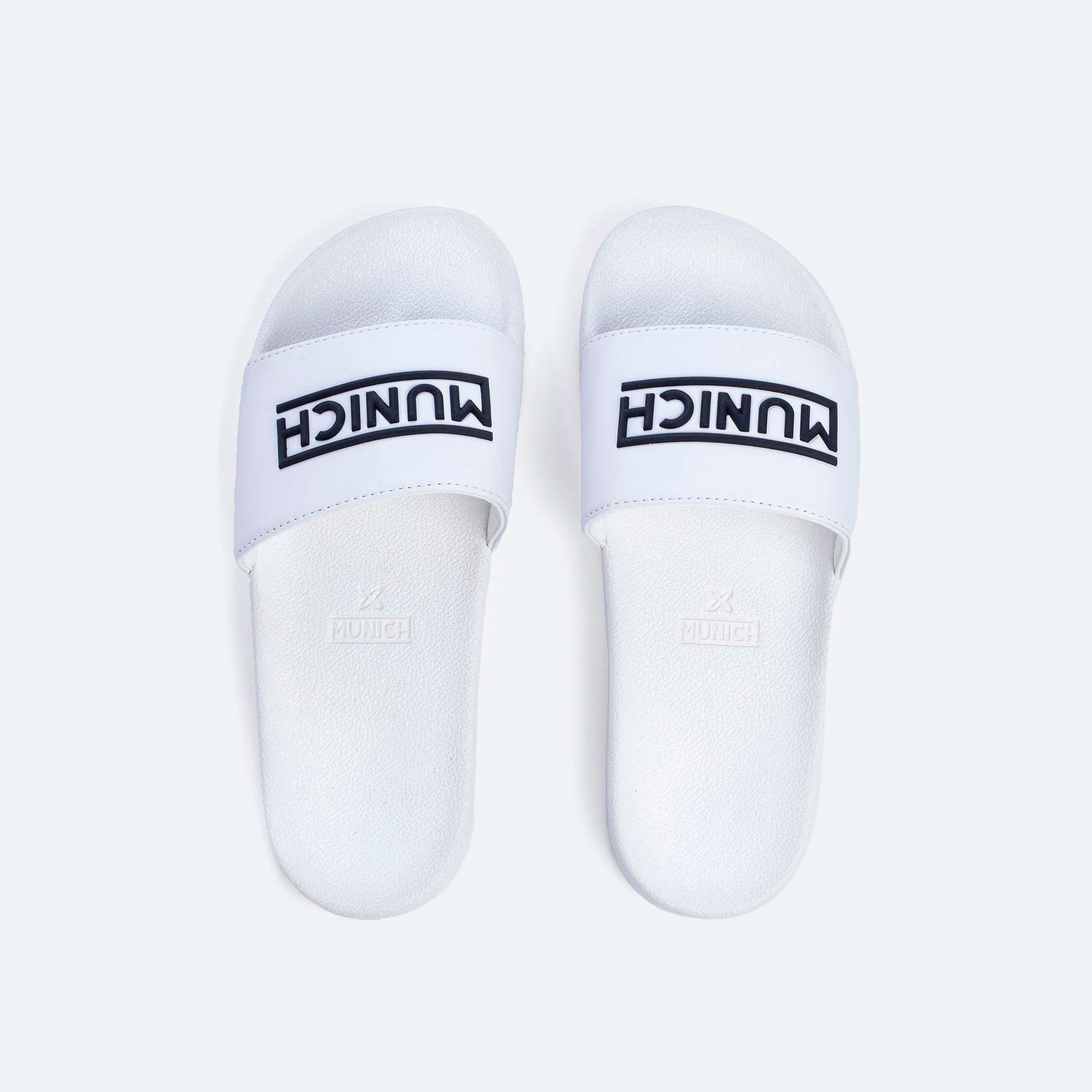 Zapatilla casual de hombre FLAT SLIDER 3D LOGO WHITE Munich - Blanco Blanco-2