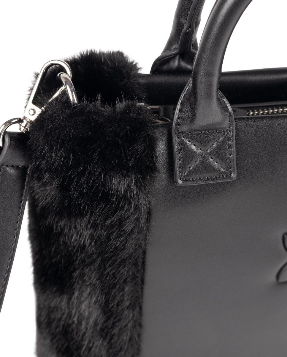 Bolso de casual de mujer FUR TOTE BLACK MUNICH - Negro Negro-3