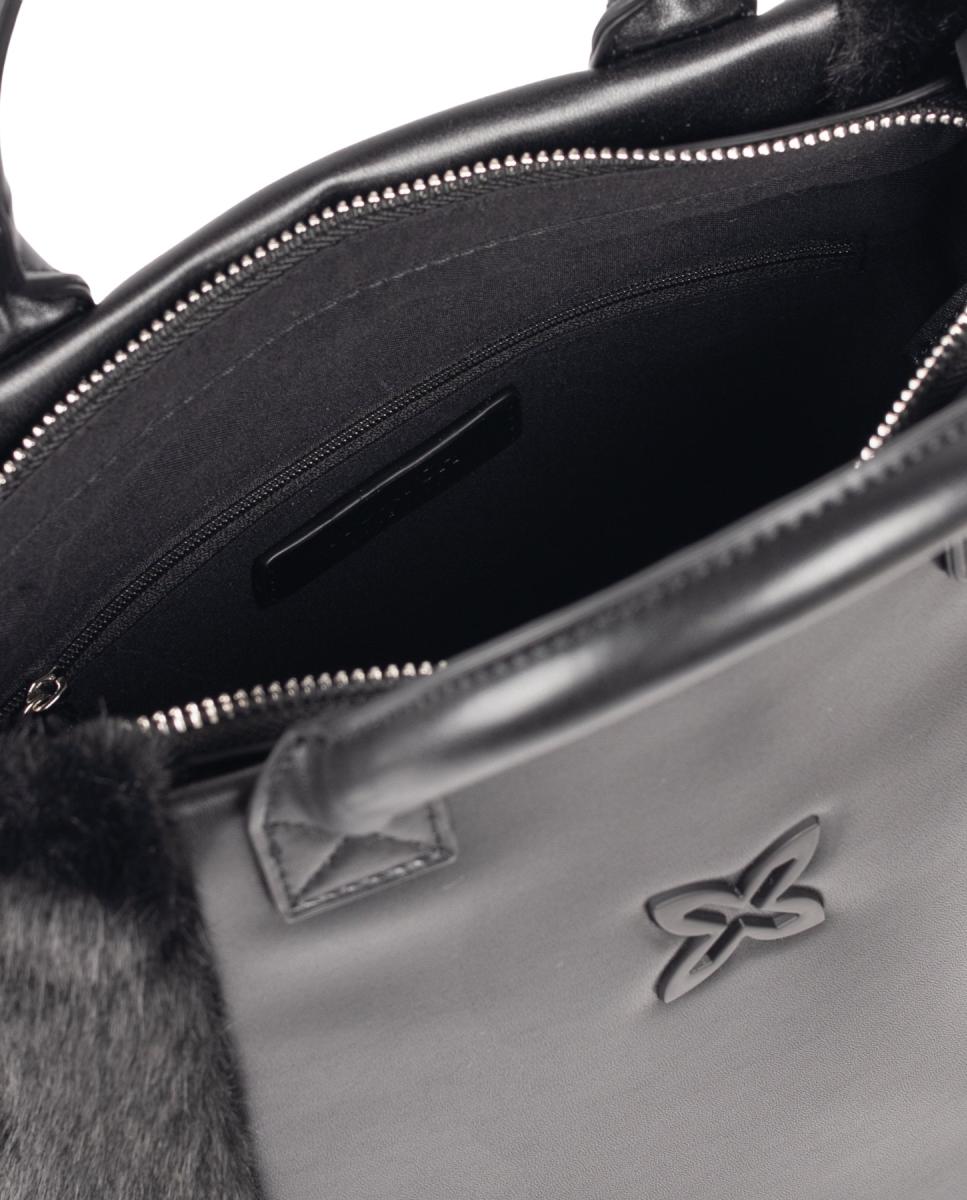 Bolso de casual de mujer FUR TOTE BLACK MUNICH - Negro Negro-4